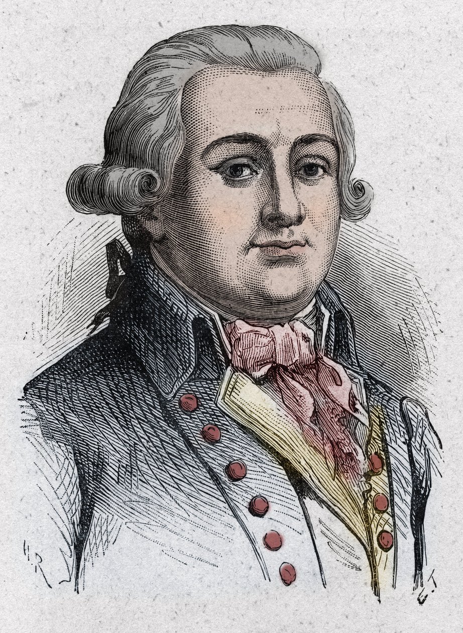 Retrato de Jean Francois (Jean-Francois) Delacroix, dit Lacroix político francês (1754-1794). Gravação a partir de 1889. de Unknown artist