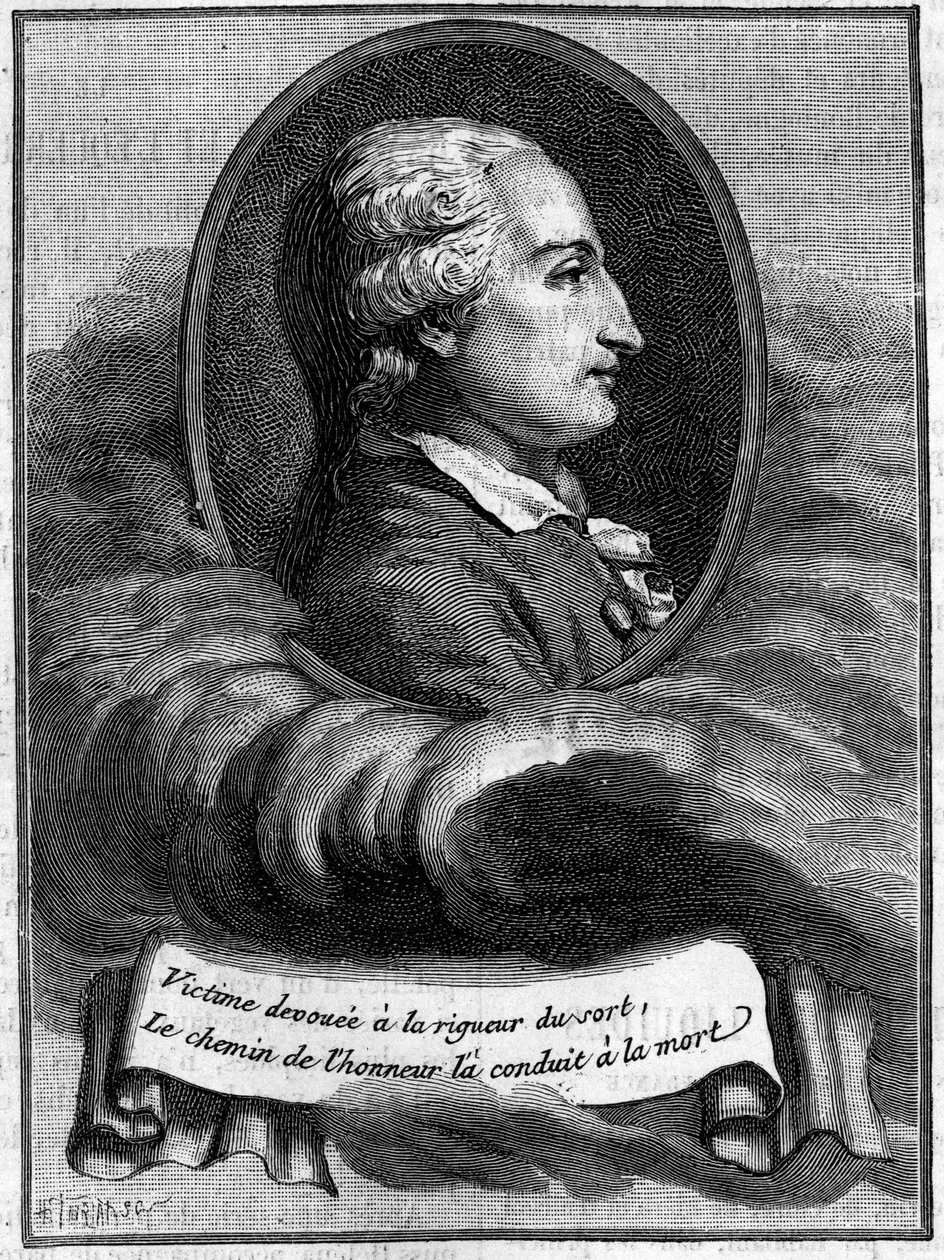 Retrato de Jean Francois Pilatre de Rosier (1757-1785), físico e aeronauta francês (primeiro viajante de balão). (A partir de uma gravura do tempo). Gravura em "La Nature: Revue des sciences et de leurs applications aux arts et a l