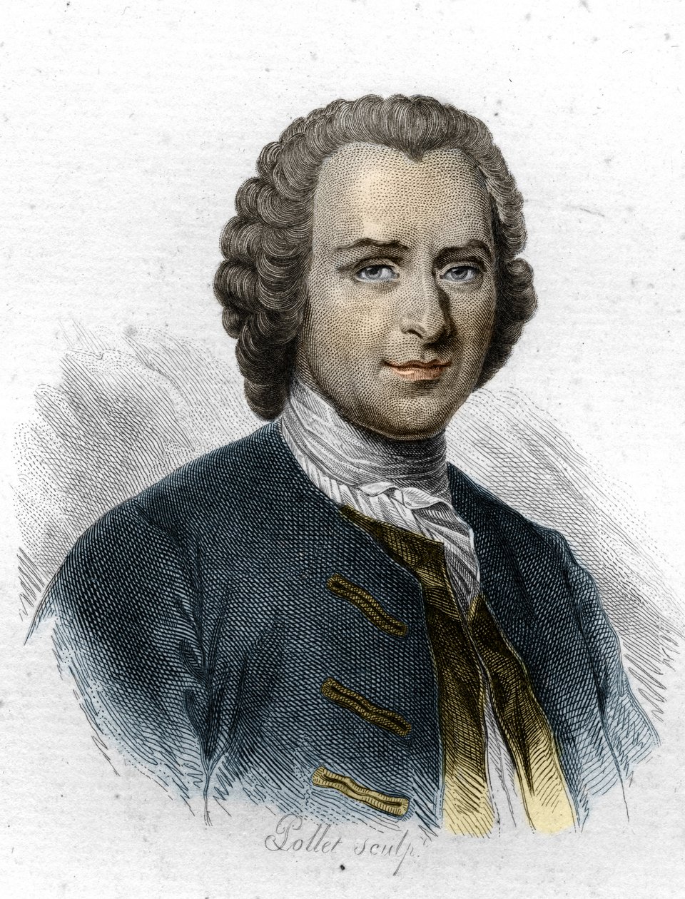Retrato de Jean Jacques Rousseau, gravura do século XIX de Unknown artist