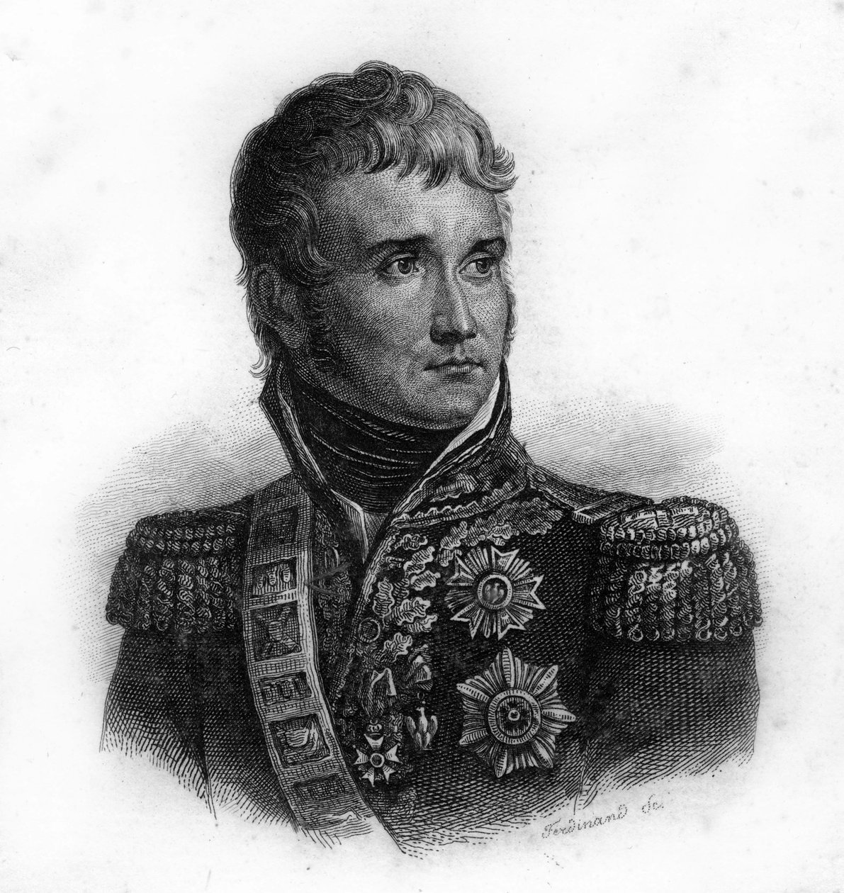 Retrato de Jean Lannes, Duque de Montebello (1769 - 1809) Marechal da França, gravura do século XIX de Unknown artist