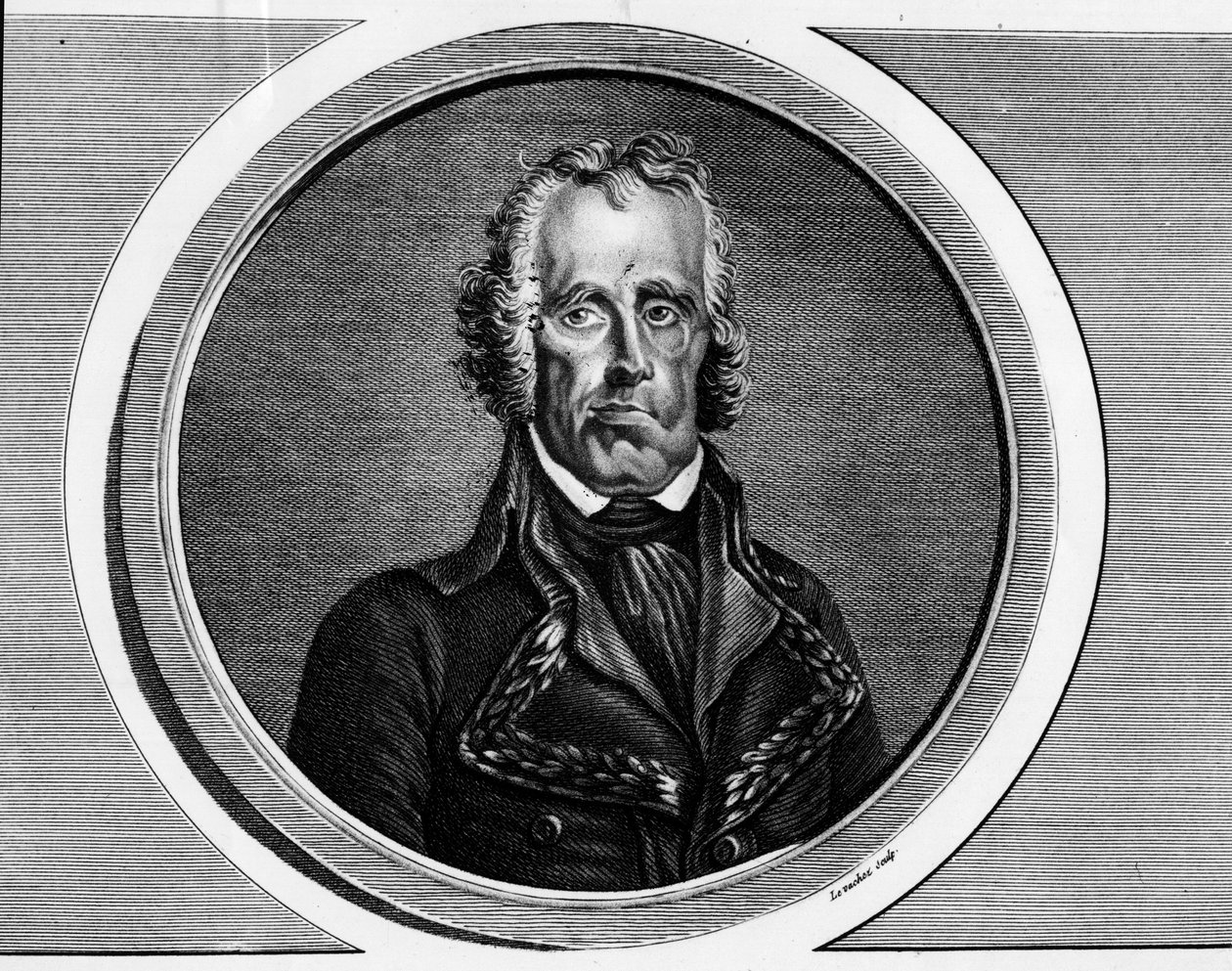 Retrato de Jean Nicolas Houchard (1738-1793), general francais. Gravura em "Colecção completa de pinturas históricas da revolução francesa, em três volumes". 1804. de Unknown artist