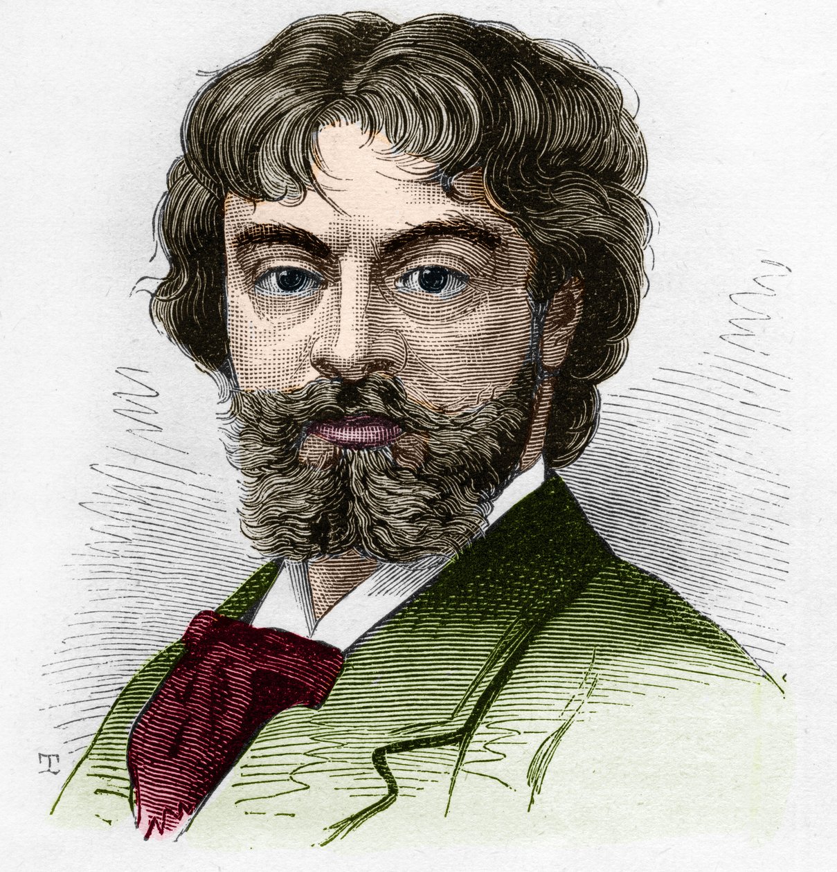 Retrato de Jean Sully Mounet dit Mounet-Sully (Mounet Sully) (1841-1916), comediante francês, membro da Comedie Francaise. Gravura em "Le Monde Illustré" n¡1168 de 16 de Agosto de 1879. de Unknown artist