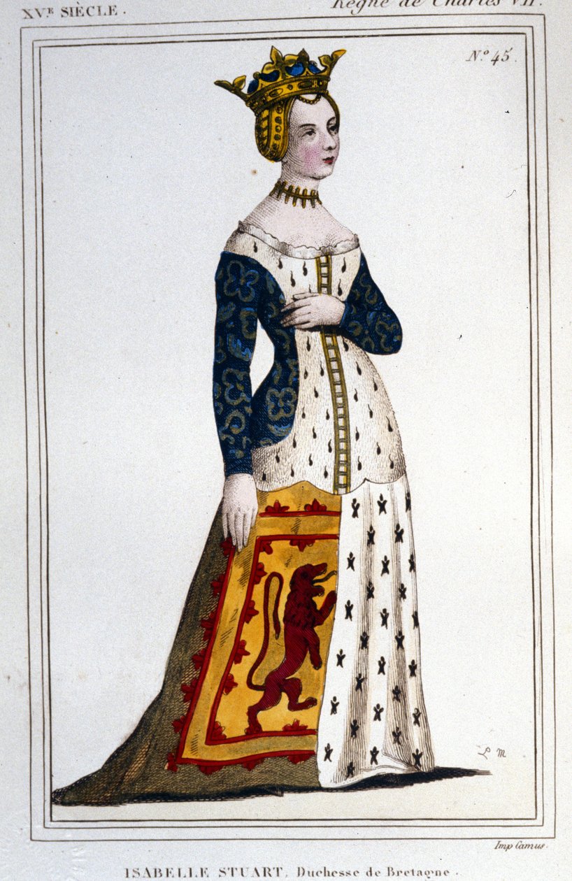 Retrato de Jeanne - Isabelle Stuart (1426 - 1494/9), Duquesa da Bretanha. de Unknown artist