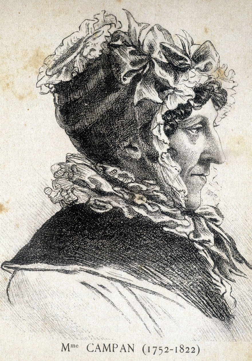 Retrato de Jeanne Louise Henriette Genest, Madame Campan (1752 - 1822), educadora francesa - em “” Les Contemporains ””, final do século XIX. de Unknown artist