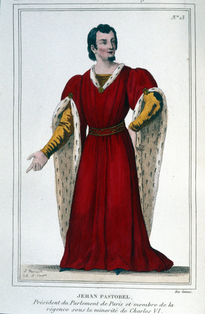 Retrato de Jehan Pastorel, Presidente do Parlamento de Paris e membro da regência sob a minoria de Carlos VI de Unknown artist