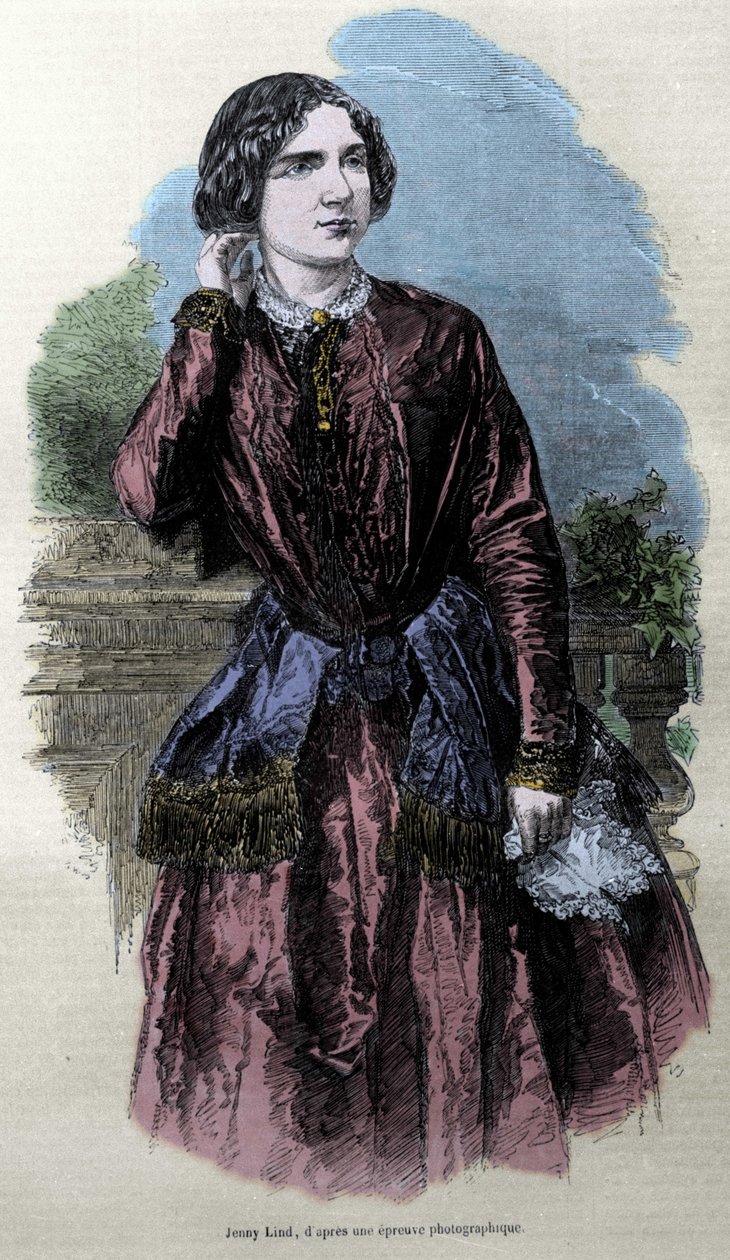 Retrato de Jenny Lind (1820-1887), cantora sueca. de Unknown artist