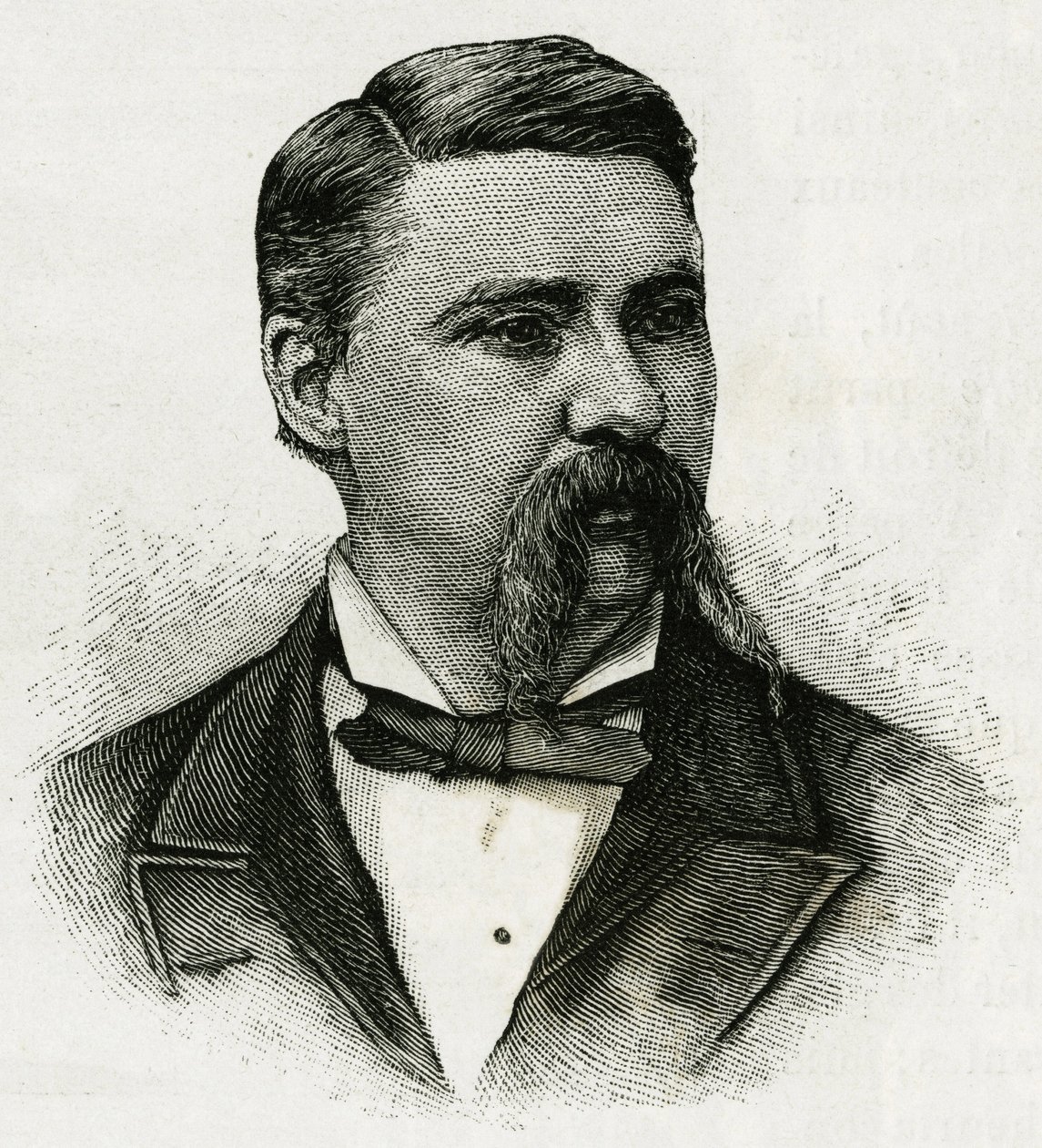 Retrato de Jerome J. Collins, meteorologista da tripulação de La Jeannette, para a missão ao norte. Gravura para ilustrar "A Viagem da Jeannette" em 1879-1881, diário do Capitão G.W. De Long. Publicado em Le Tour du monde, nouveau journal des voya de Unknown artist