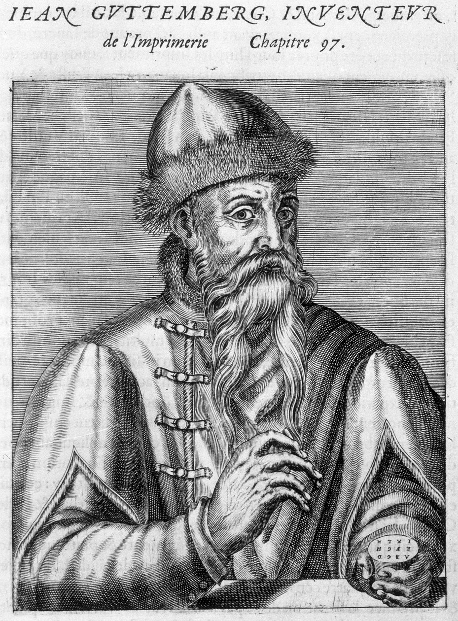 Retrato de Johannes Gutenberg (1400-1468). de Unknown artist