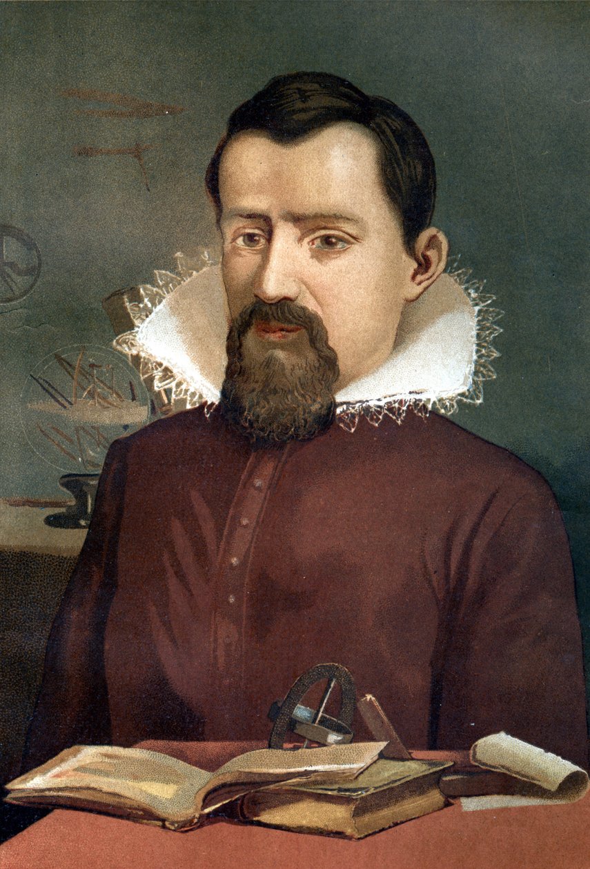 Retrato de Johannes Kepler (Keppler), astrônomo (1571 - 1630), depois de La Ciencia y sus Hombres de Louis Figuier, Barcelona 1881 de Unknown artist