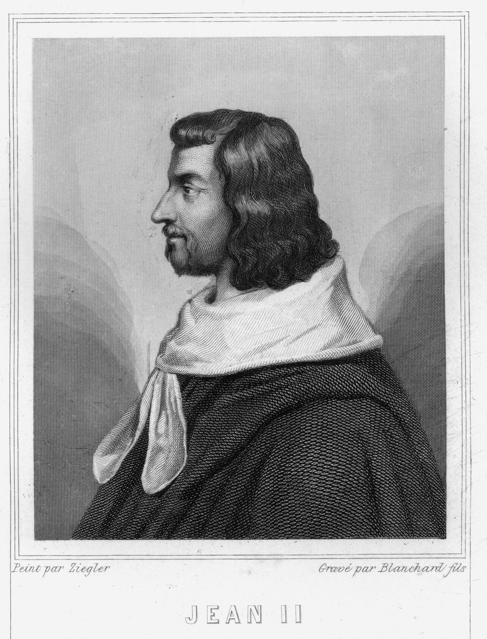 Retrato de João II o Bom (1319 - 1364), Rei de França - em "Histoire des Français" de Lavallée, gravura, sd. de Unknown artist