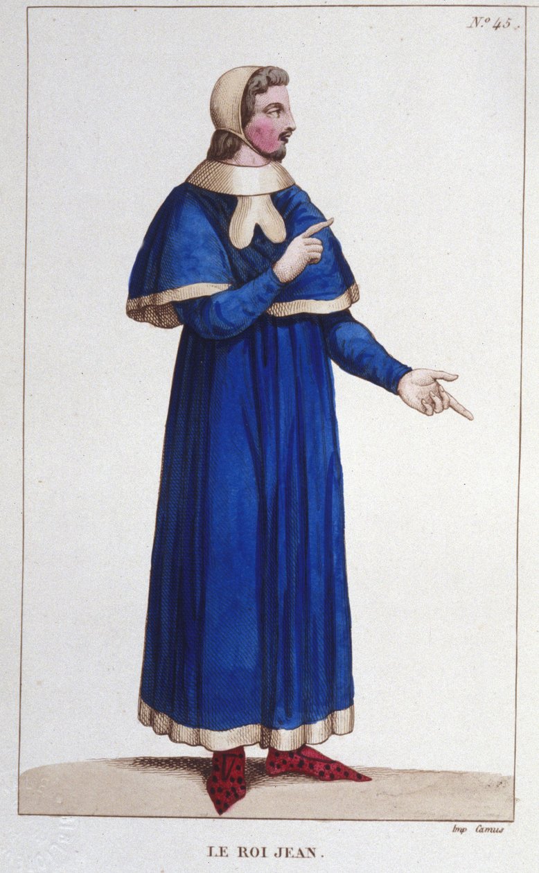 Retrato de João II o Bom (1319 - 1364), gravura do Rei de França de 1830 de Unknown artist