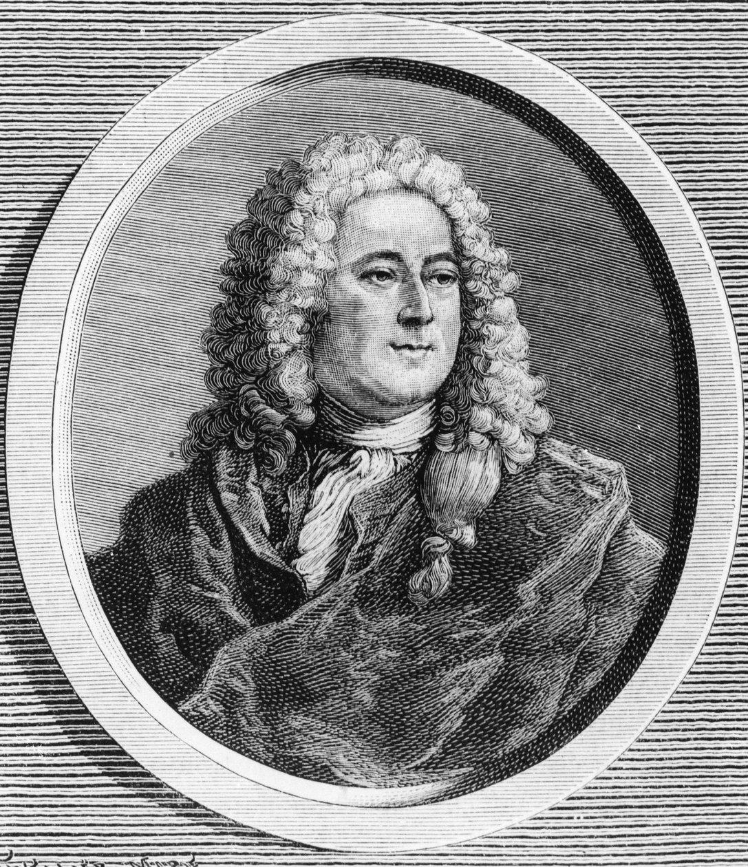 Retrato de John Law (1671 - 1729), financeiro escocês que causou falência em 1720 (Evento da Rue Quincampoix) - em "La France juive" de Edouard Drumont. de Unknown artist