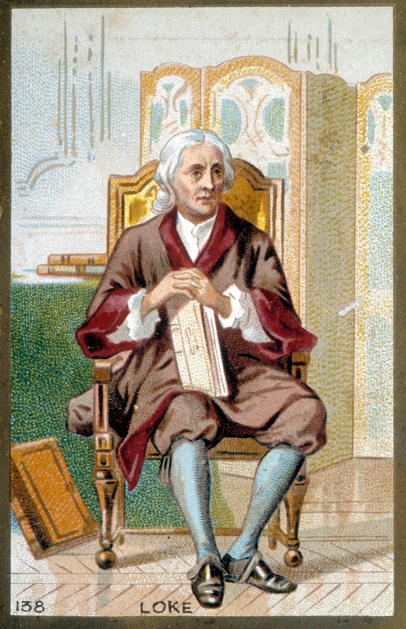 Retrato de John Locke (1632-1704), filósofo inglês. Cromolitografia do século XIX. de Unknown artist