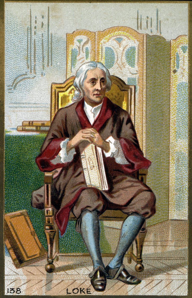 Retrato de John Locke (1632 - 1704) filósofo inglês. Cromolitografia do século XIX. de Unknown artist