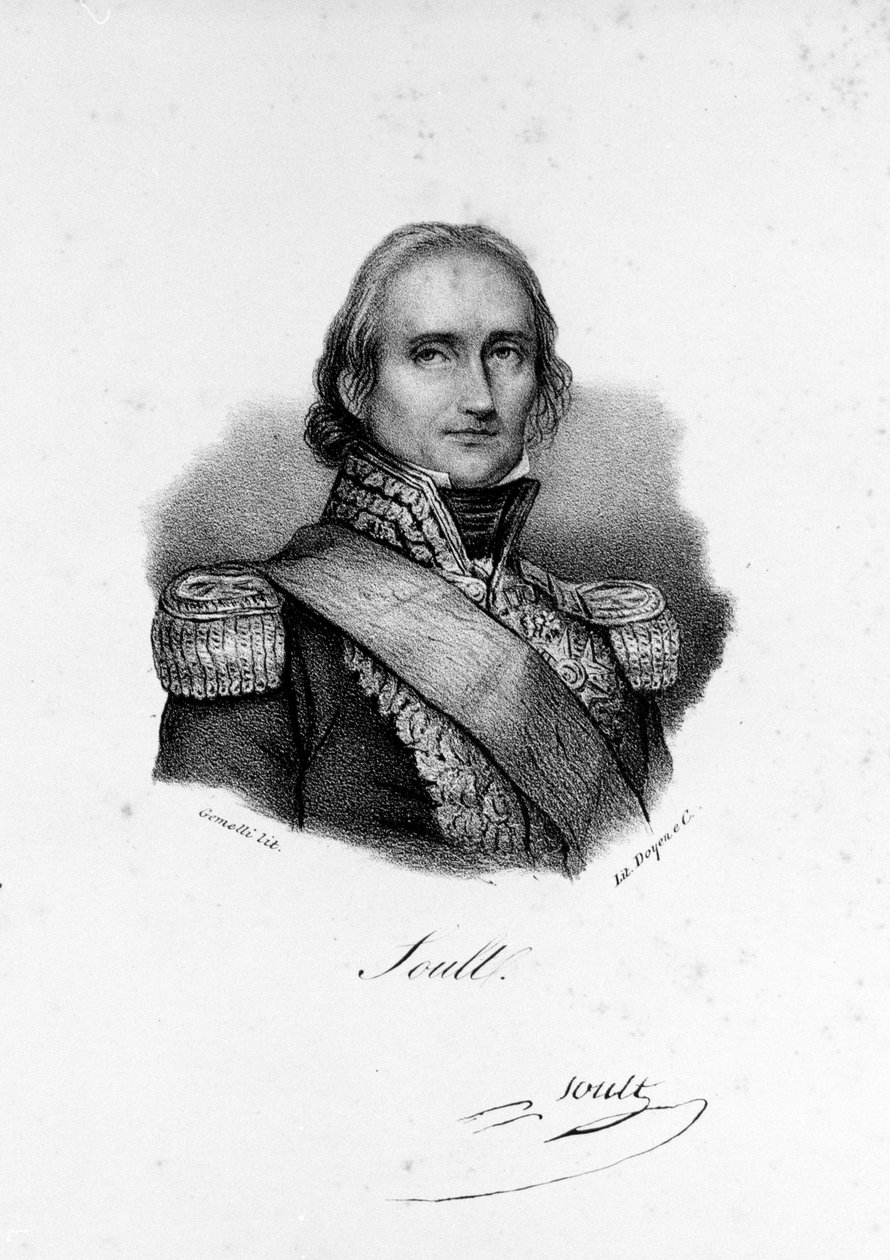 Retrato de João de Deus Nicolau Soult, Duque da Dalmácia. Géneral então Maréchal de France (1769 - 1851), gravura do século XIX. de Unknown artist