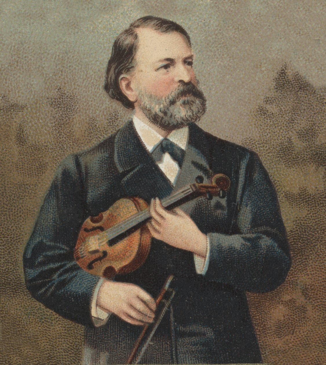 Retrato de José (Jos) Joachim (1831 -1907), violinista e compositor húngaro (austro-húngaro) de origem judaica. de Unknown artist