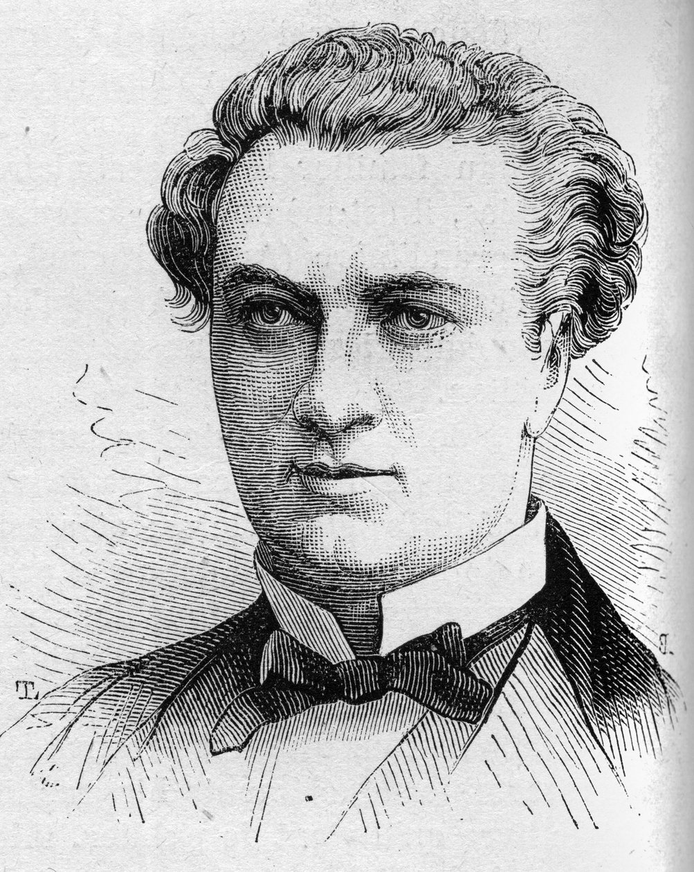 Retrato de Jules Laroche, comediante francês, membro da Comedie Francaise de 1870 a 1893. Gravura em "Le Monde Illustré" n¡1168 de 16 de Agosto de 1879. de Unknown artist