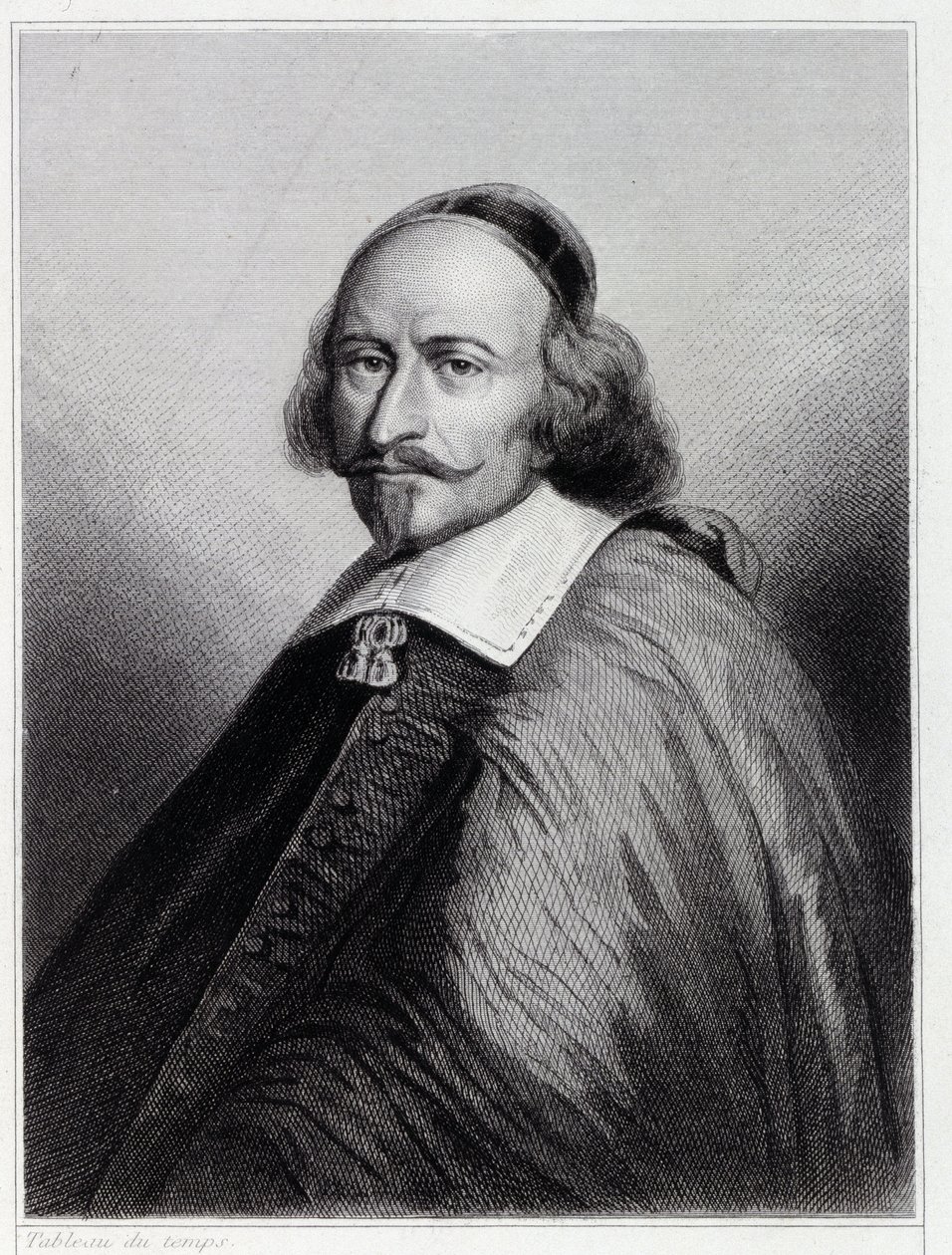 Retrato de Jules Mazarin (Giulio Raimondo Mazzarino ou Mazarino) (1602-1661), Cardeal e político francês - em “Histoire des Français” ”de Lavallée, gravura, sd. de Unknown artist