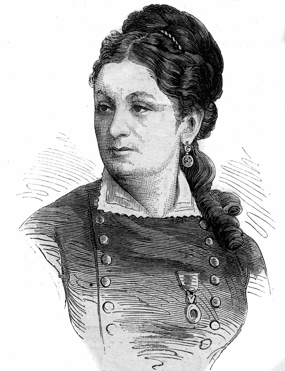 Retrato de Juliette Dodu (1848-1909) heroína da Guerra de 1870. de Unknown artist