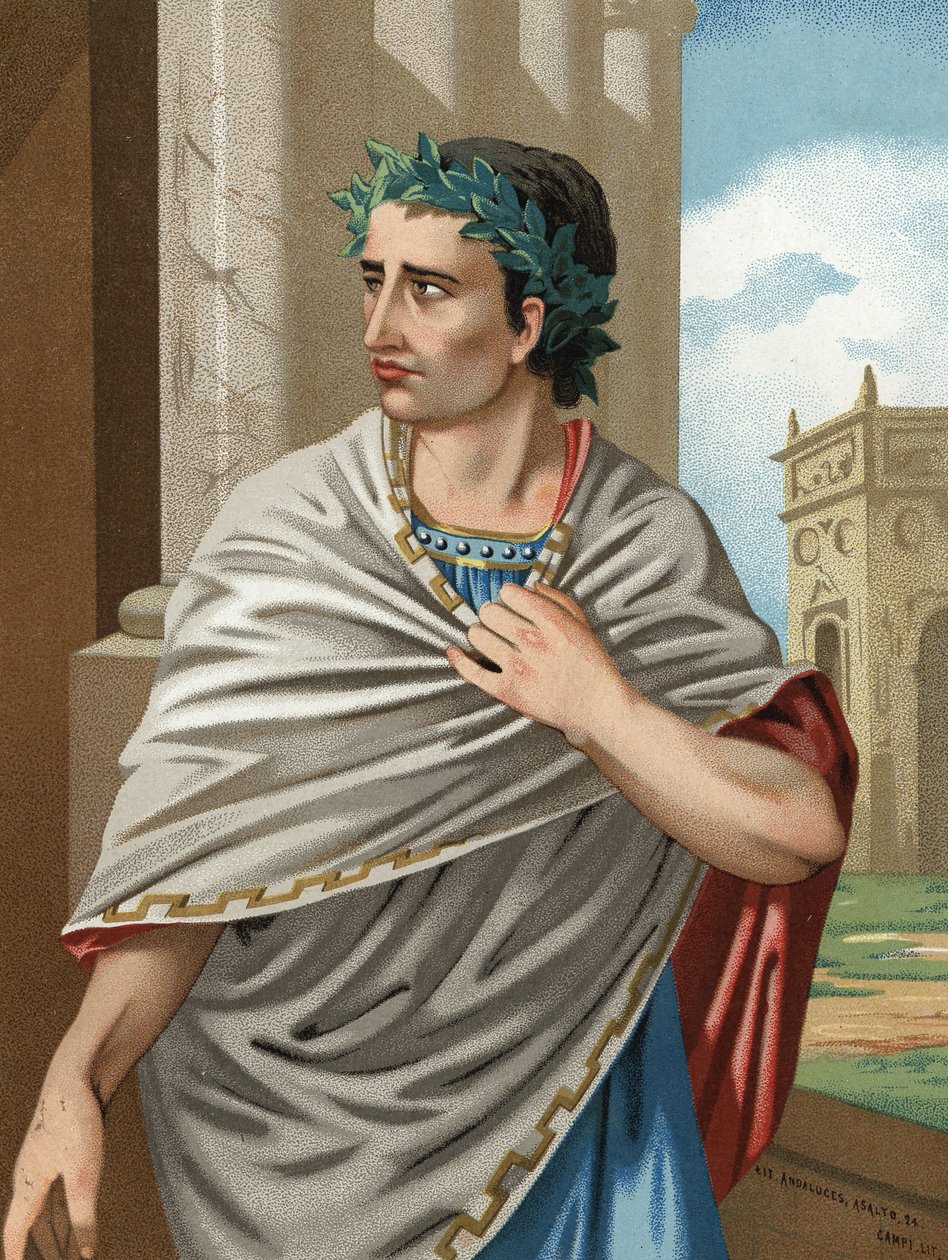 Retrato de Júlio César em latim Caio Júlio César estadista e General Romano (Roma, v. 101 a Id., 44 AC). Barcelona 1877. de Unknown artist