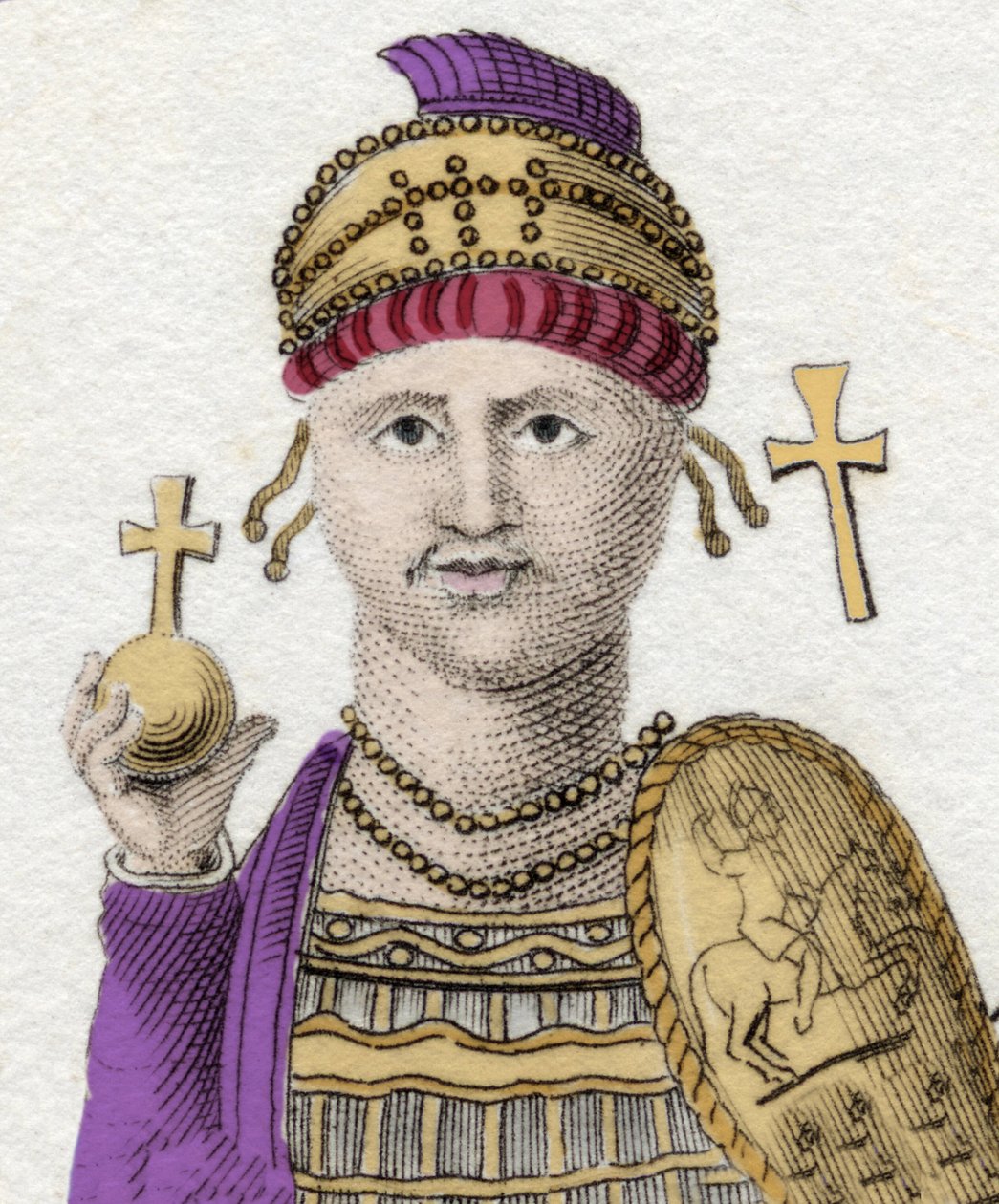 Retrato de Justiniano I (O Grande) (Flavius Petrus Sabbatius Justinianus).482 - 565. Imperador Romano do Oriente. de Unknown artist