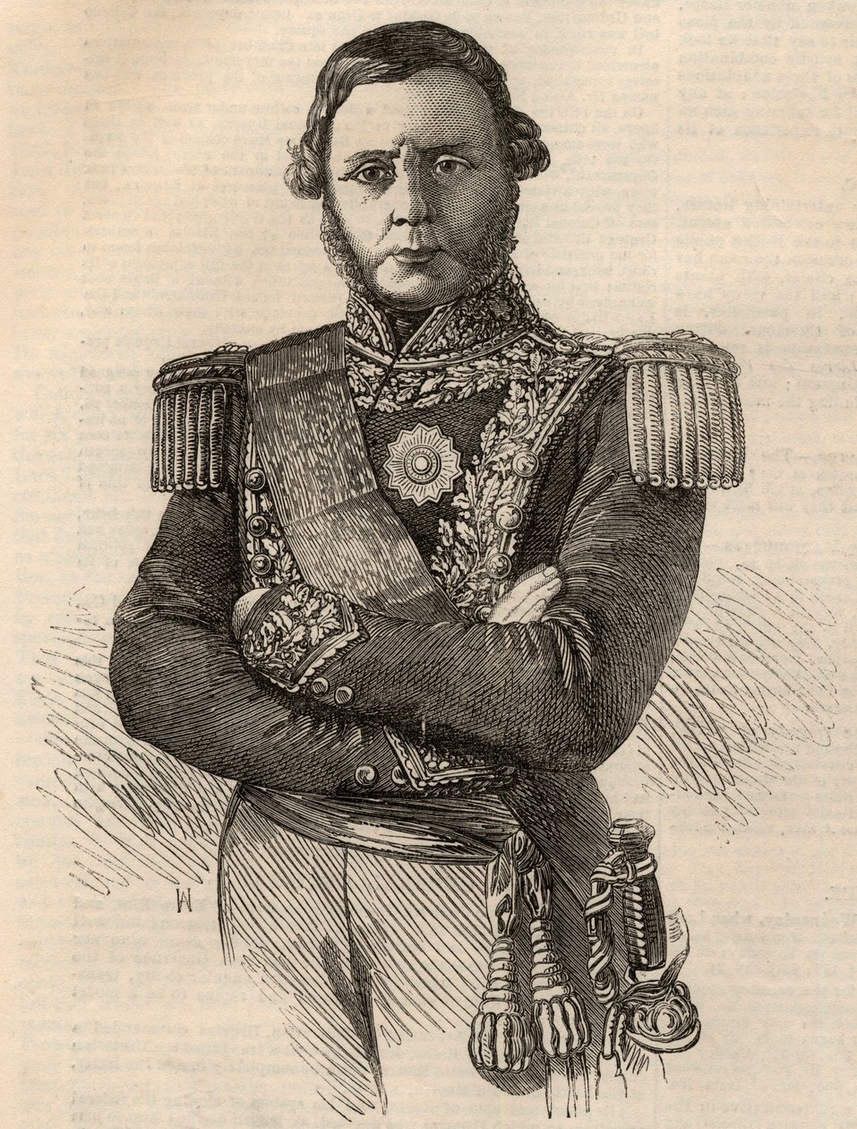 Retrato de Justo Jose de Urquiza y Garcia 1801-1870 - Gravura geral e política argentina 1852 de Unknown artist