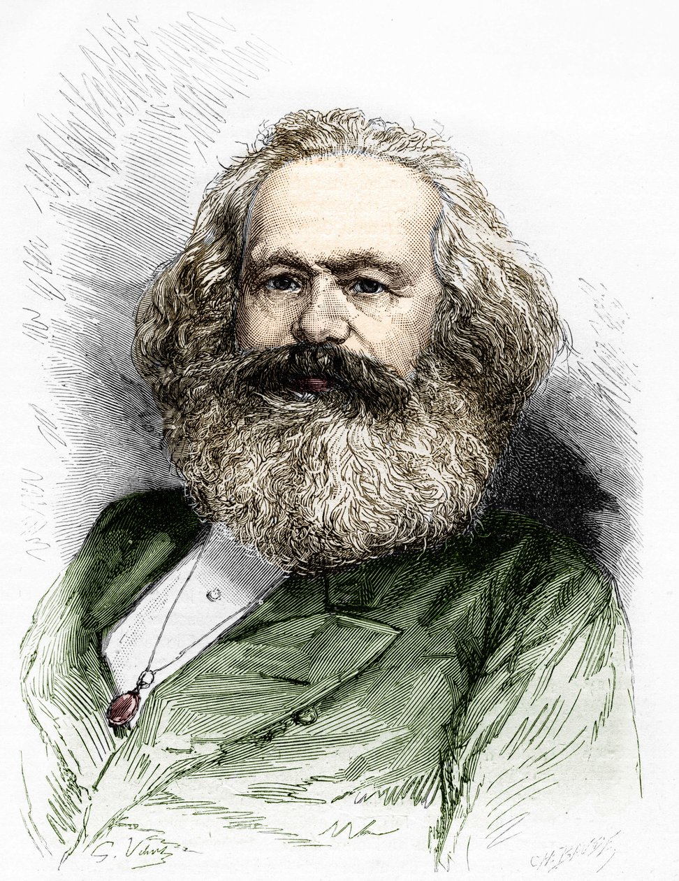 Retrato de Karl Marx (1818-1883), teórico do socialismo e revolucionário alemão. de Unknown artist