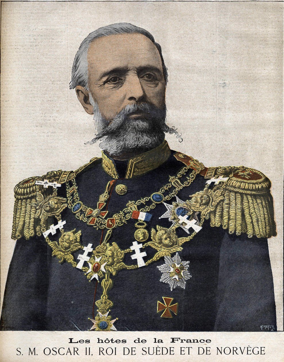 Retrato do Rei Oscar II. Rei da Suécia e da Noruega. 1829-1907. de Unknown artist