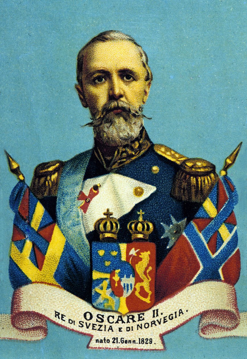 Retrato do Rei Oscar II. Rei da Suécia e da Noruega. 1829-1907. de Unknown artist