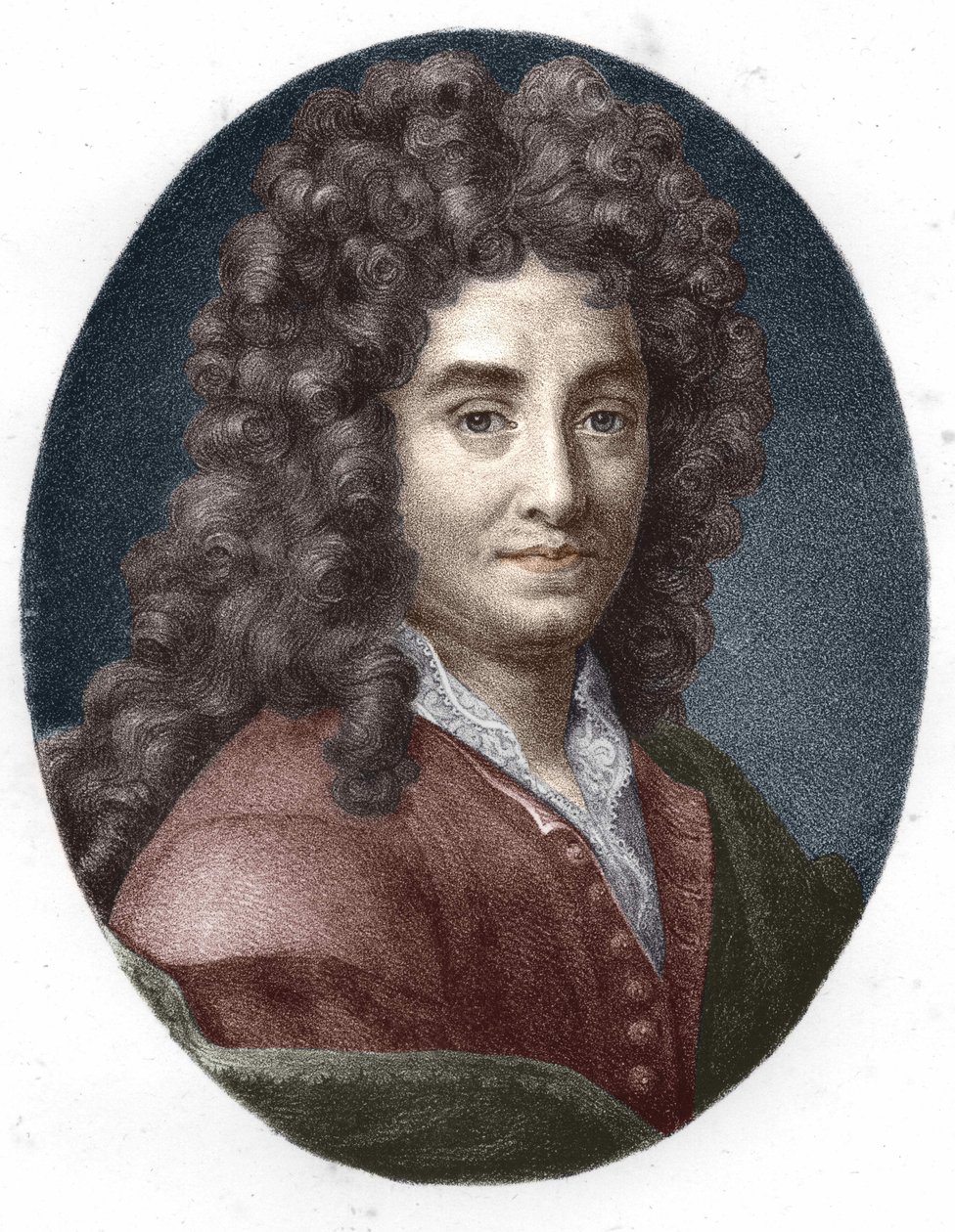 Retrato de La Bruyère. Gravura do século XIX. de Unknown artist