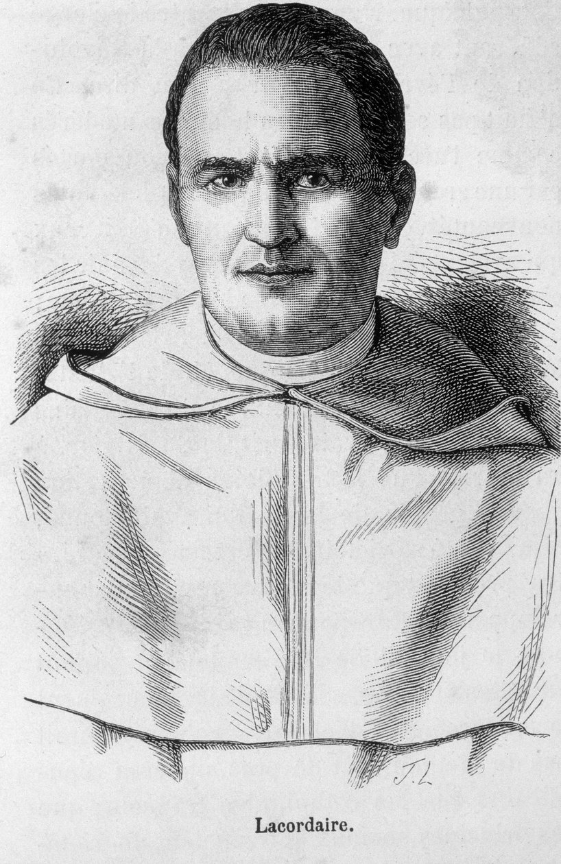 Retrato de Lacordaire, sacerdote francês e dominicano (1802 - 1861). de Unknown artist