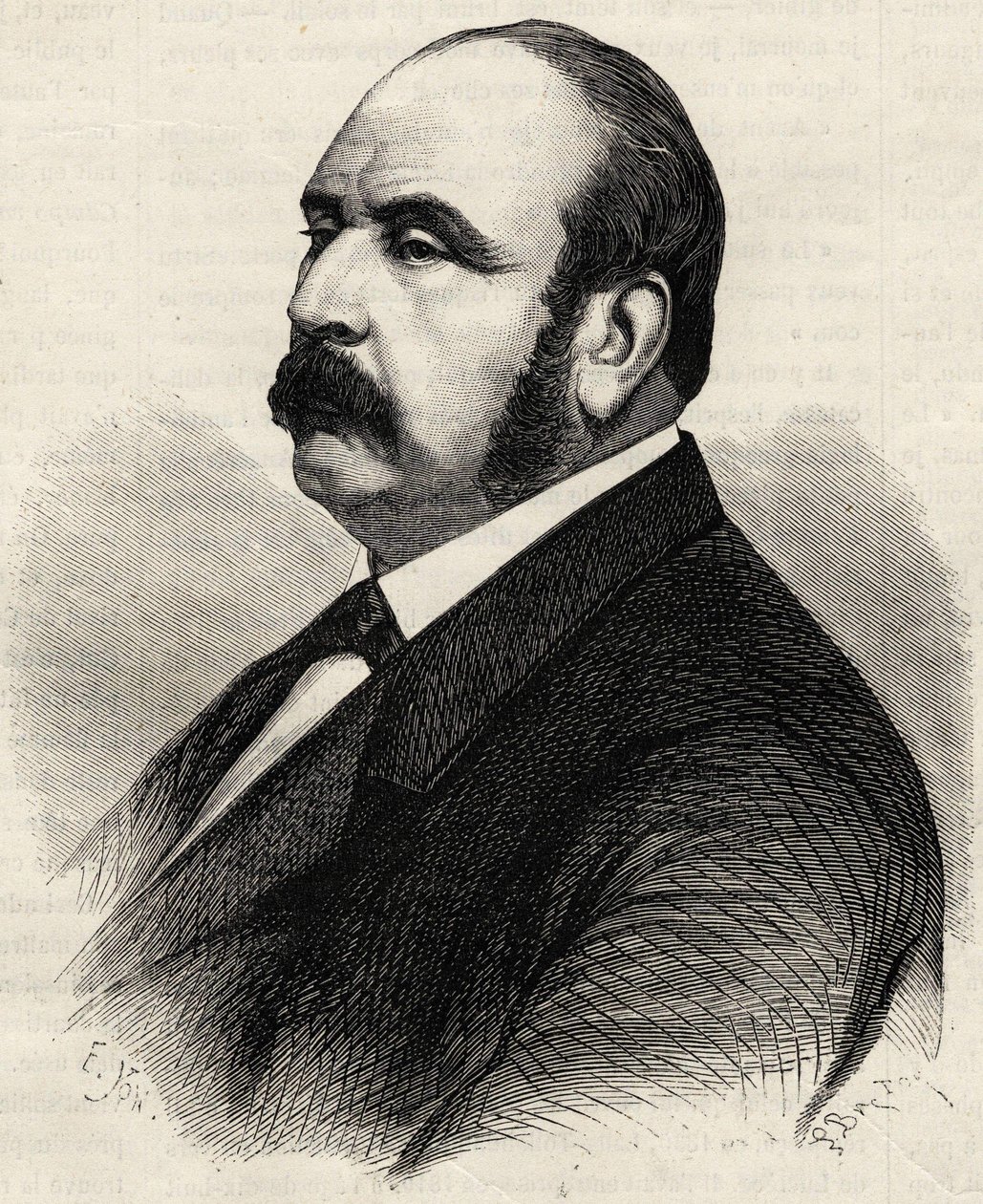 Retrato de Ledru Rollin (Ledru-Rollin) (1807-1874), político francês. Gravura do século XIX. de Unknown artist