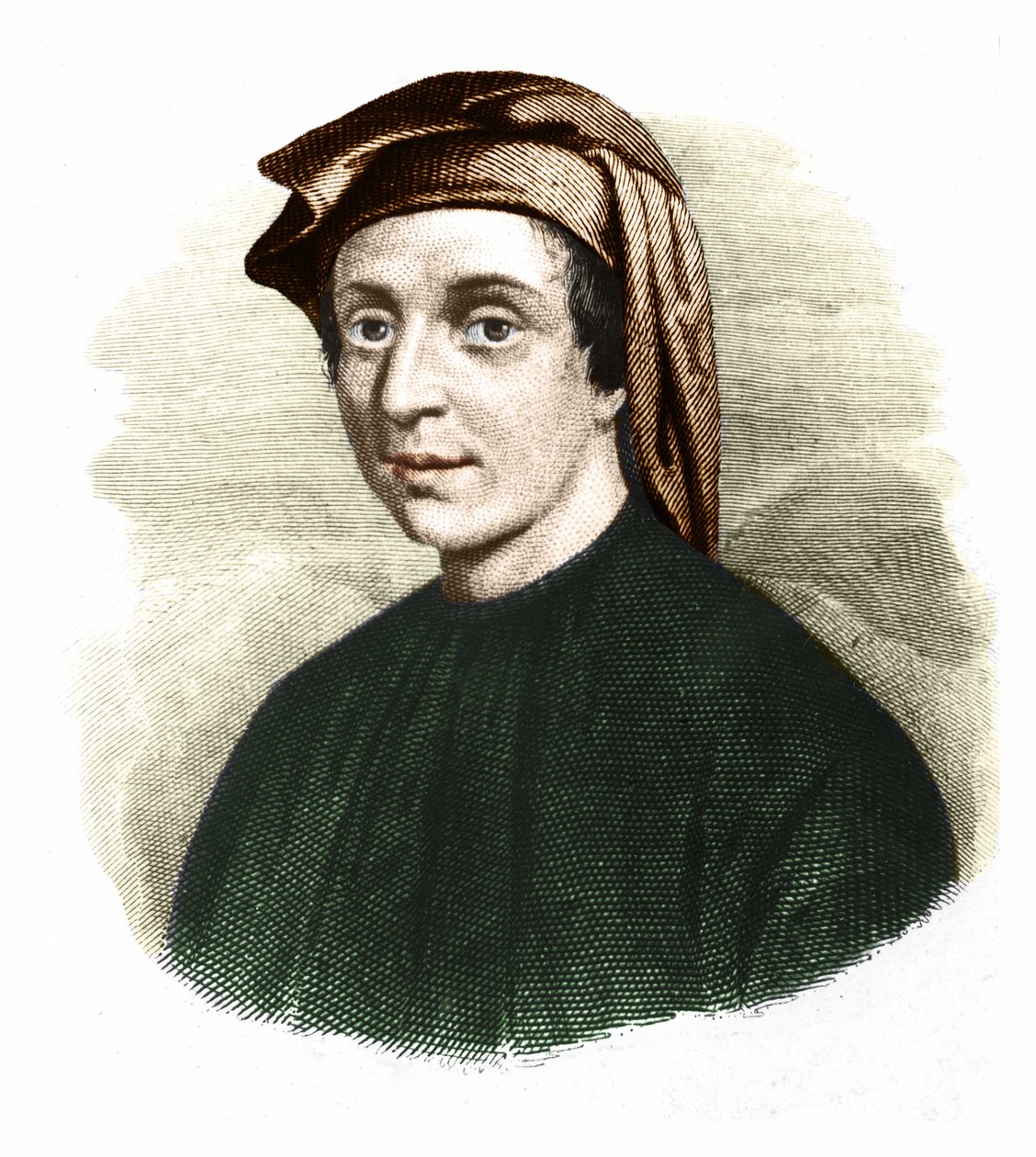 Retrato de Leonardo Fibonacci (1170-1245). (Leonard de Pisa). Matemático italiano. de Unknown artist