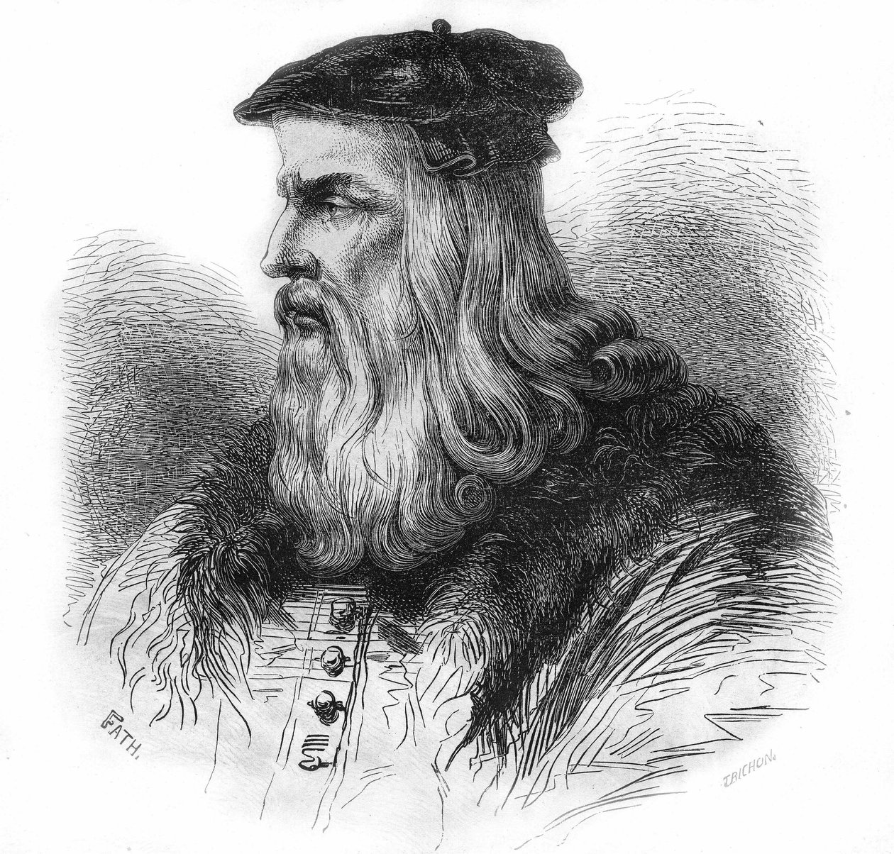 Retrato de Leonardo da Vinci (Leonardo da Vinci) (1452 - 1519). de Unknown artist