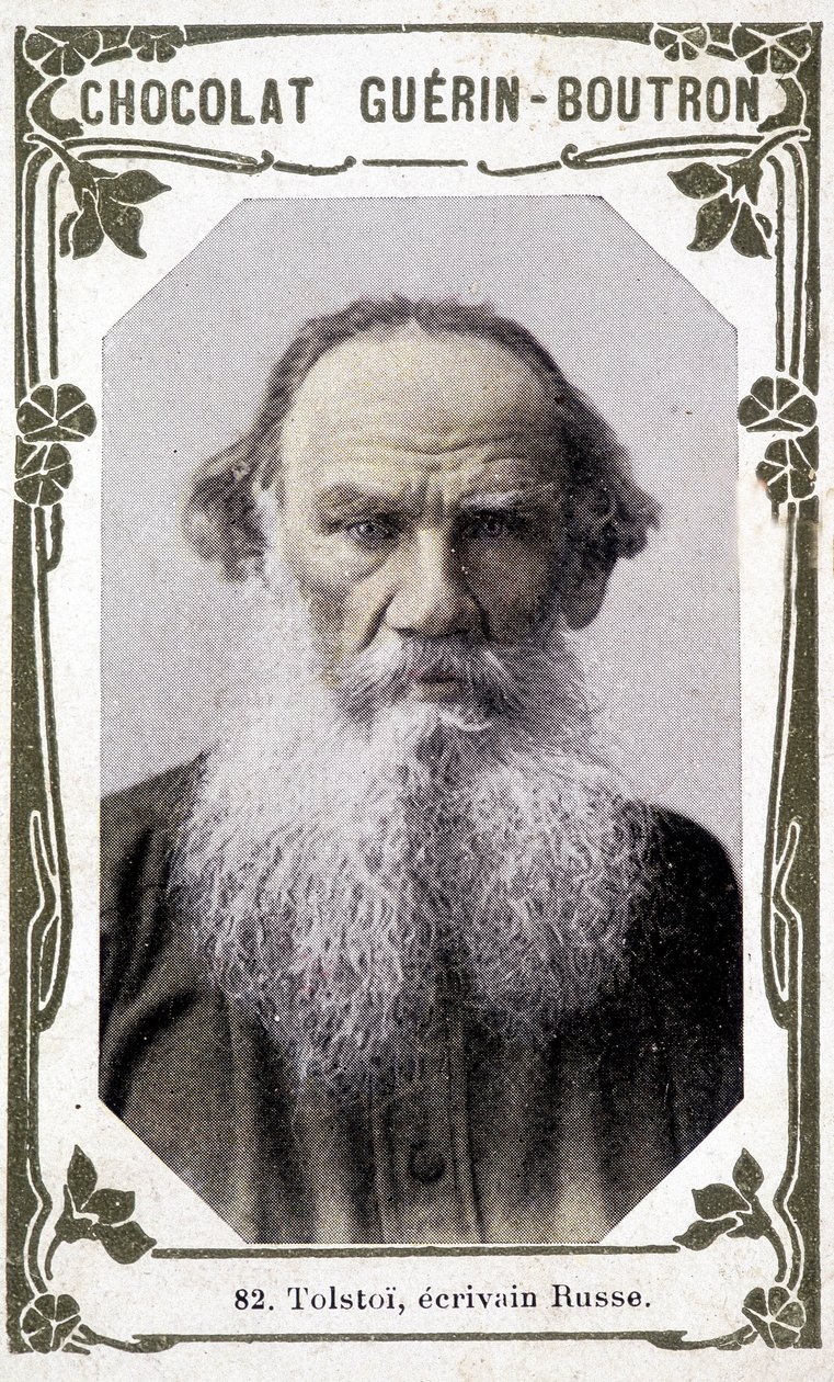 Retrato de Lev Nikolayevich, Conde Tolstoy (Leo Tolstoy), escritor russo (1828-1910). Vignette des chocolates Guérin - Boutron de Unknown artist