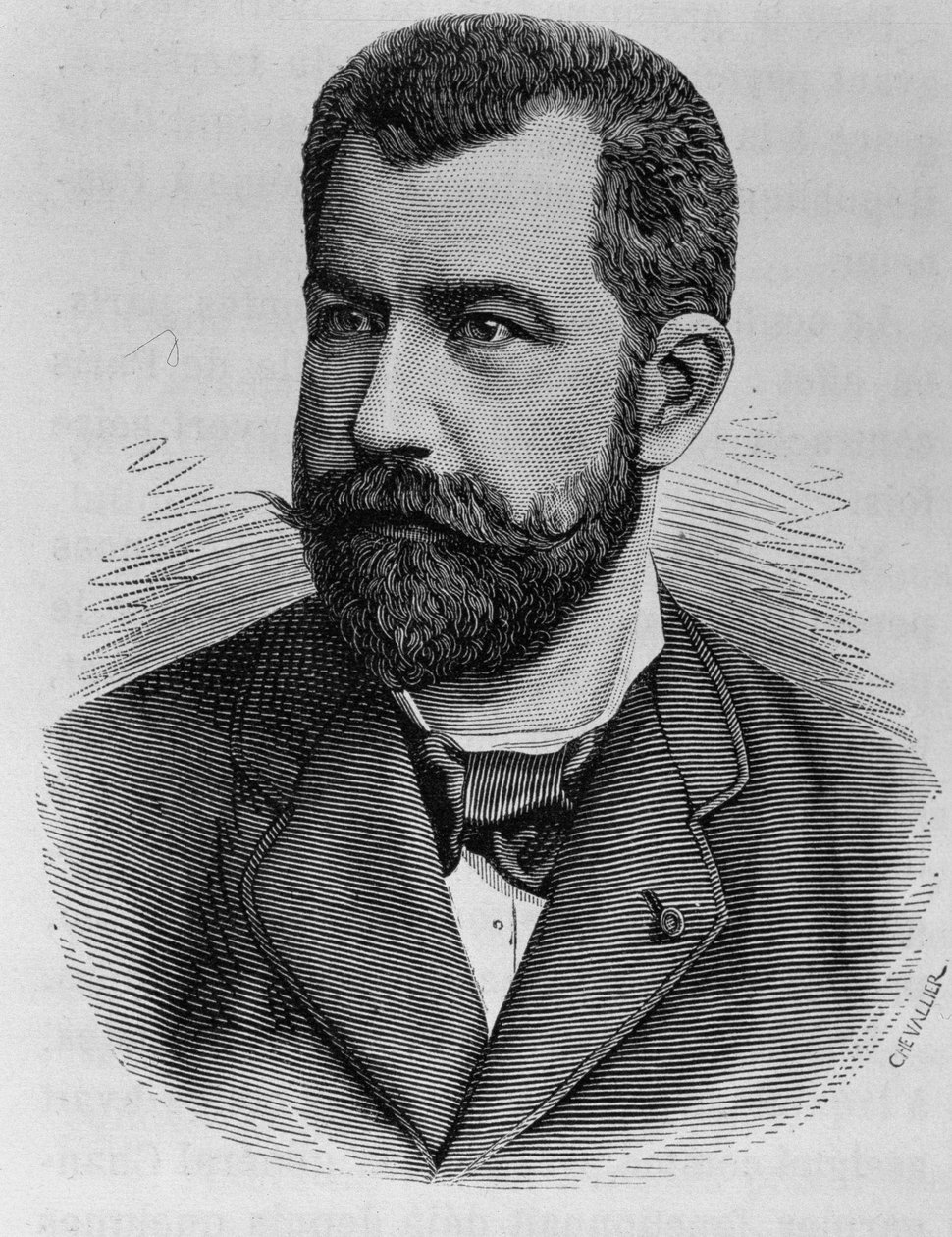 Retrato de Léon Renault. Gravura do final do século XIX em "Histoire de France" de H. Martin. de Unknown artist