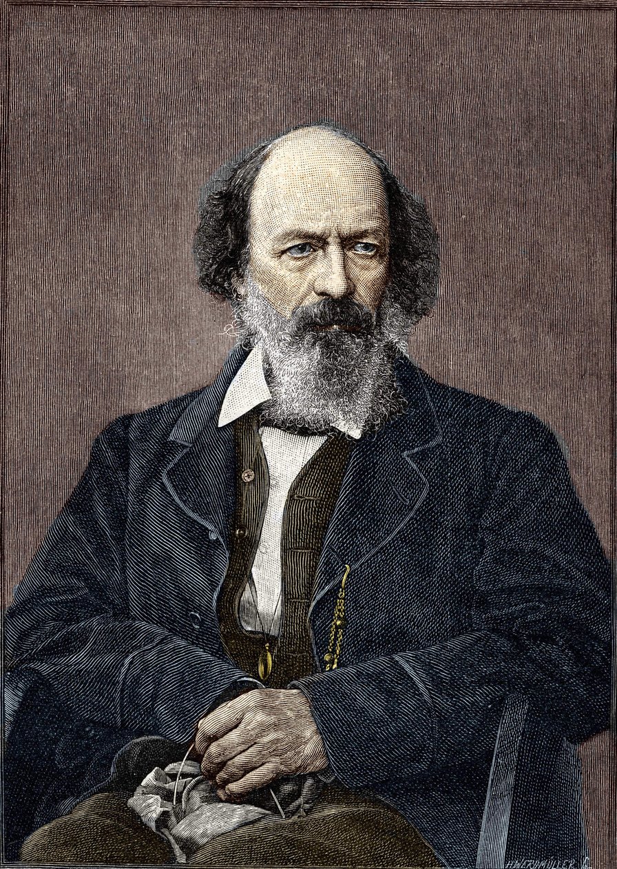 Retrato de Lord Alfred Tennyson, poeta e dramaturgo inglês (1809 a 1892). de Unknown artist