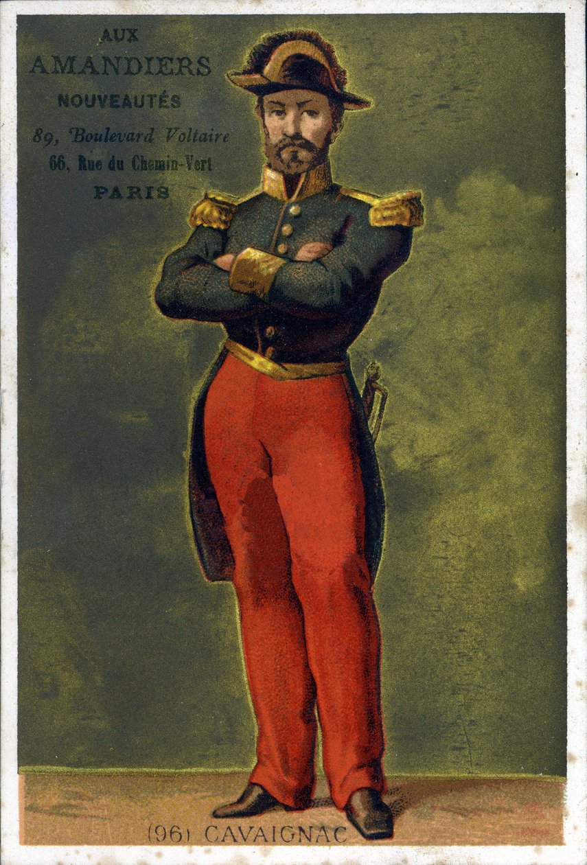 Retrato de Louis-Eugène Cavaignac (1802 - 1857), general francês e político. Cromolitografia do final do século XIX. de Unknown artist