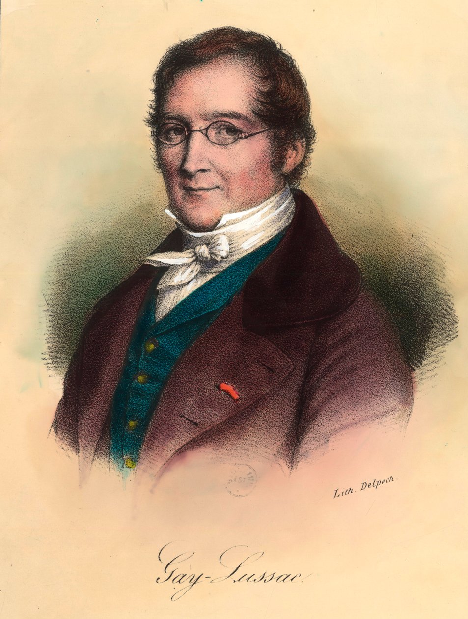 Retrato de Louis-Joseph Gay-Lussac (Louis Joseph Gay Lussac) (1778 - 1850), químico e físico francês. Gravura do século XIX. Coleção particular. de Unknown artist