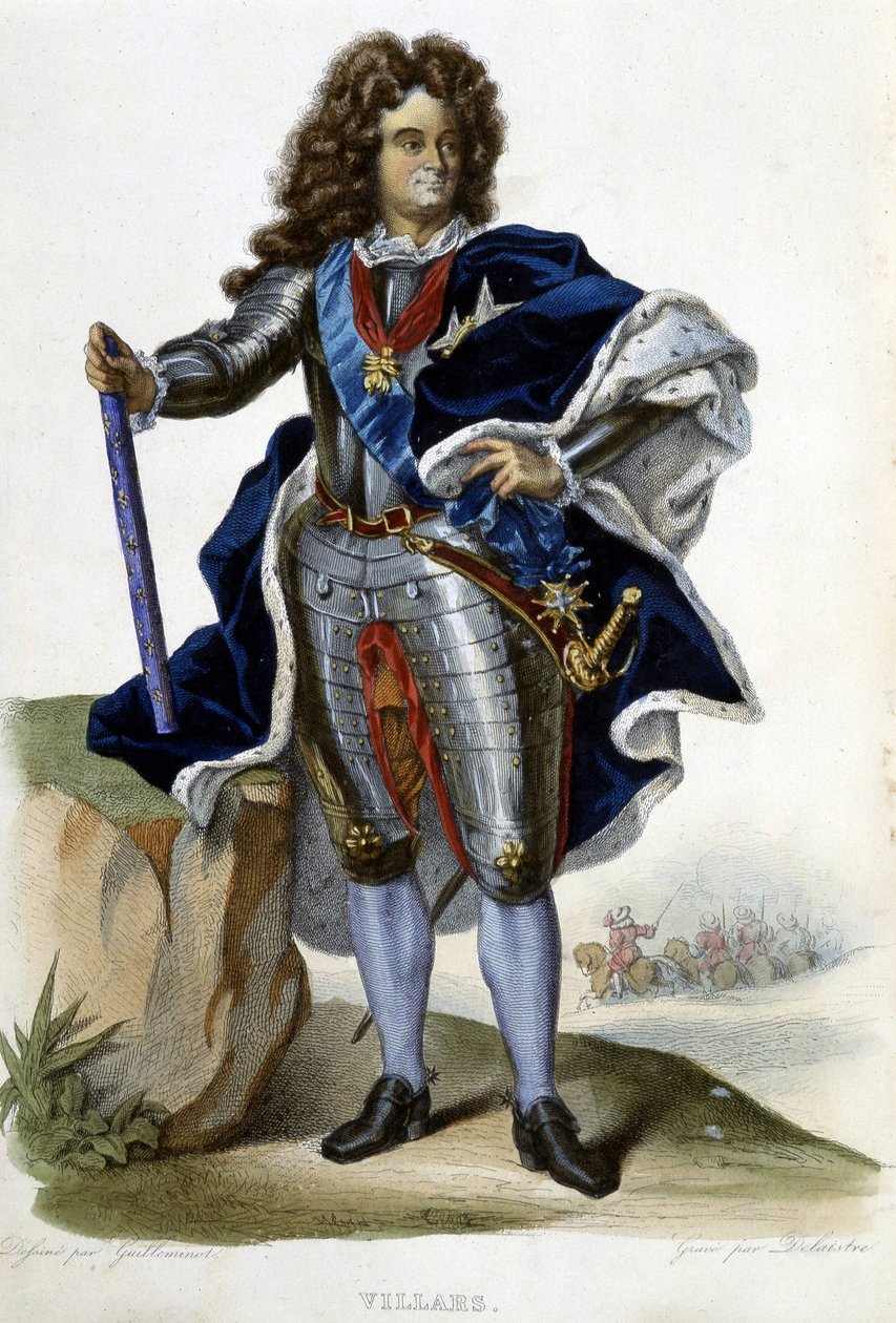 Retrato de Louis Claude Hector Duke of Villars, marechal de França (1653-1734) - em "Le Plutarque francais", ed. Langlois, Paris de Unknown artist