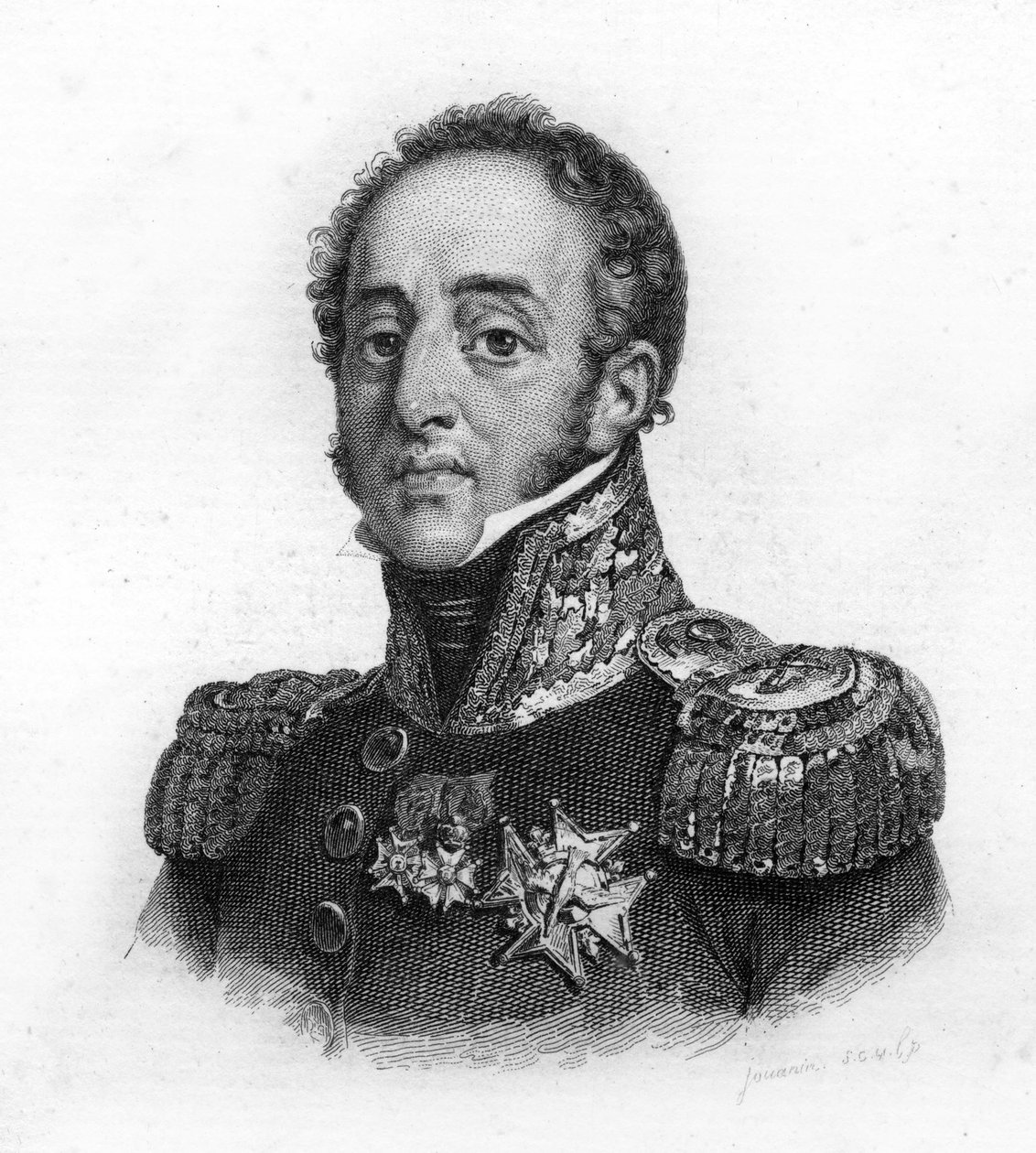 Retrato de Louis Gabriel (Louis-Gabriel) Suchet (1770-1826), Duque de Albufera, Marechal de França, gravura do século XIX de Unknown artist