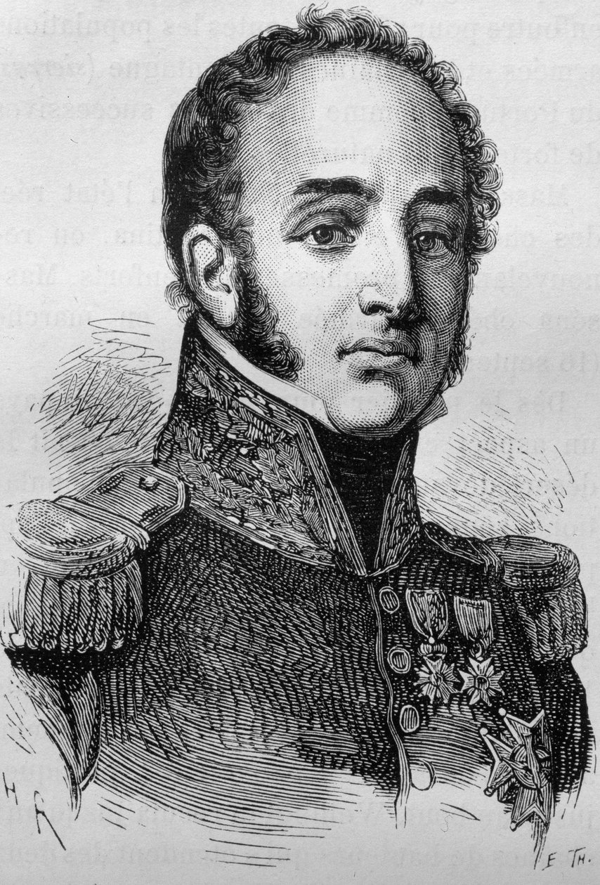 Retrato de Louis Gabriel (Louis-Gabriel) Suchet (1770-1826). Gravura do final do século XIX em "Histoire de France" de H. Martin. de Unknown artist
