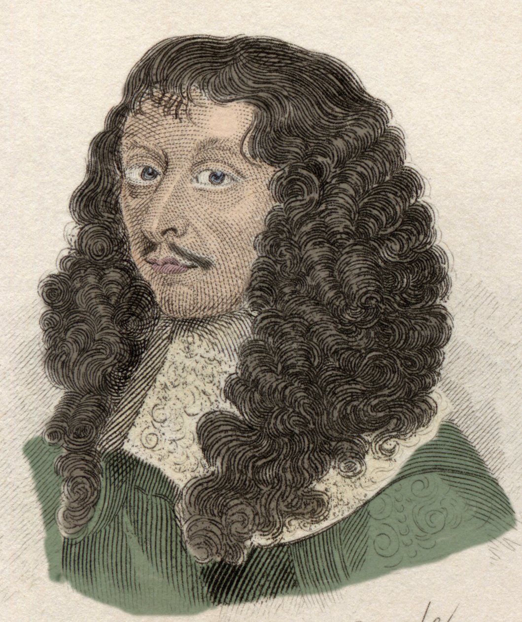 Retrato de Luís II de Bourbon, Príncipe de Conde (Bourbon-Conde) (Grand Conde) ou Duque de Enghien (1621-1686), general francês. Gravura do século XIX. de Unknown artist