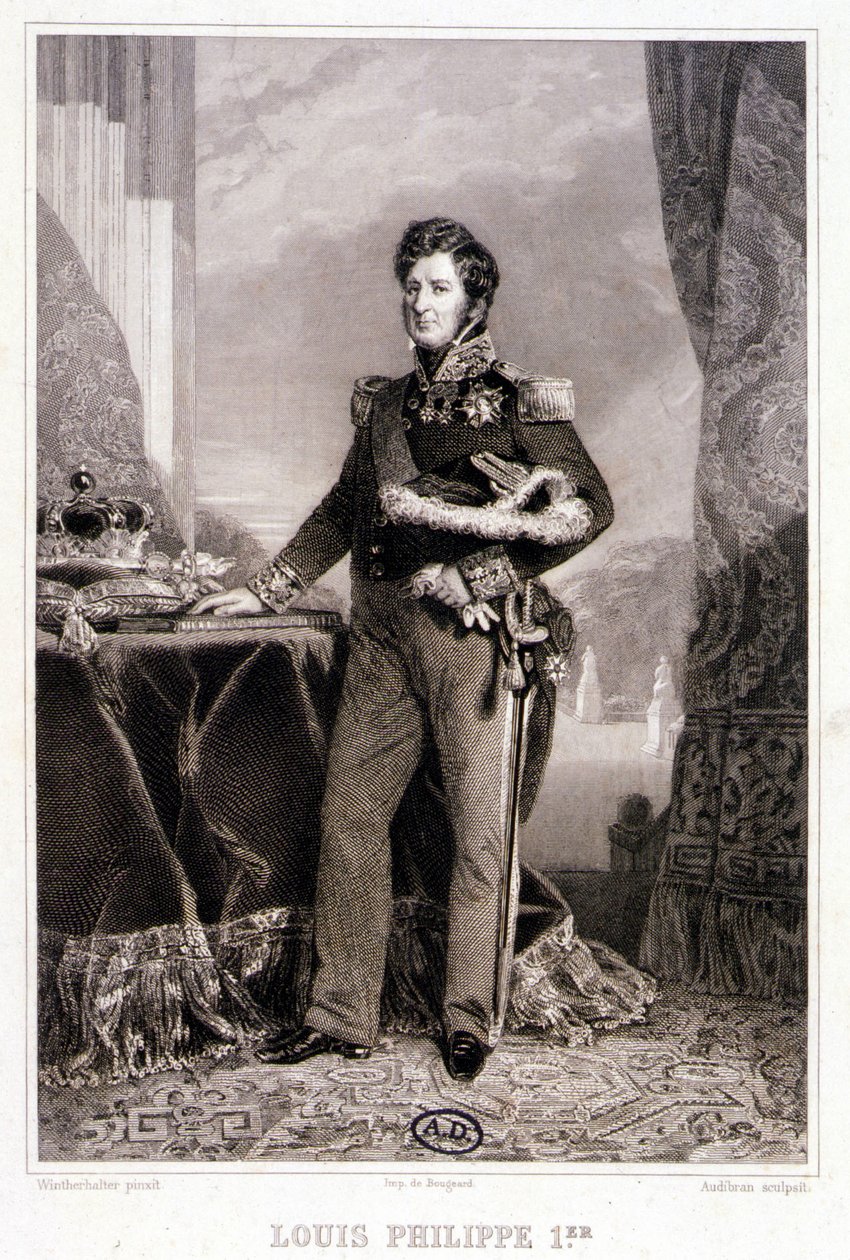Retrato de Louis Philippe 1, Rei dos Franceses - gravura de Unknown artist