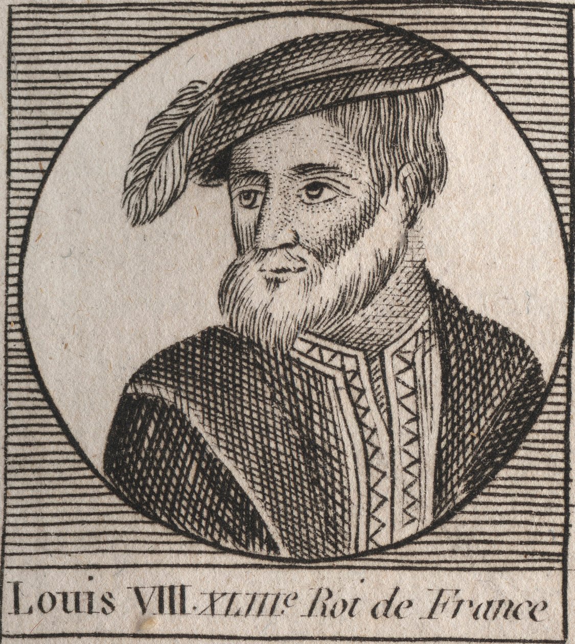 Retrato de Louis VIII (1187-1226) dit le Lion, roi de France - Louis VIII the Lion (1187-1226) King of France de 1223 a 1226 - gravura de "Instruction sur l
