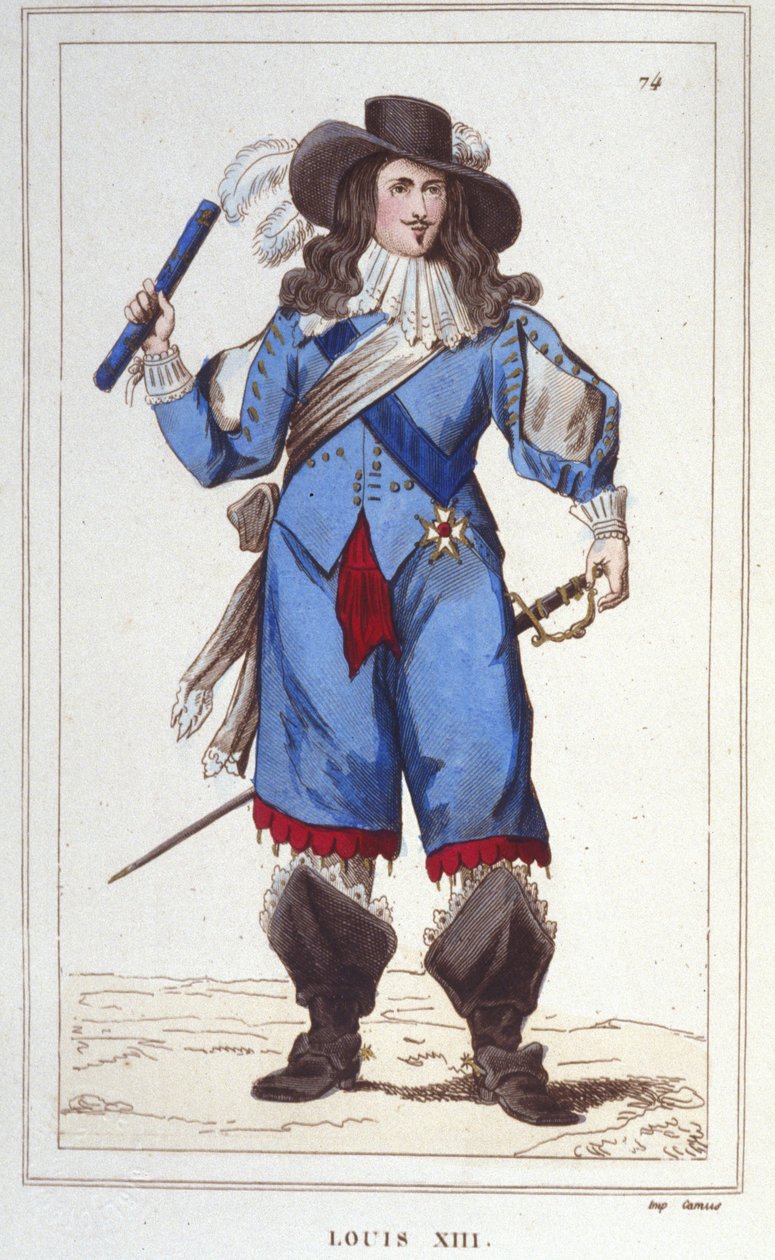 Retrato de Luís XIII (1601 - 1643), gravura do Rei de França de 1830 de Unknown artist