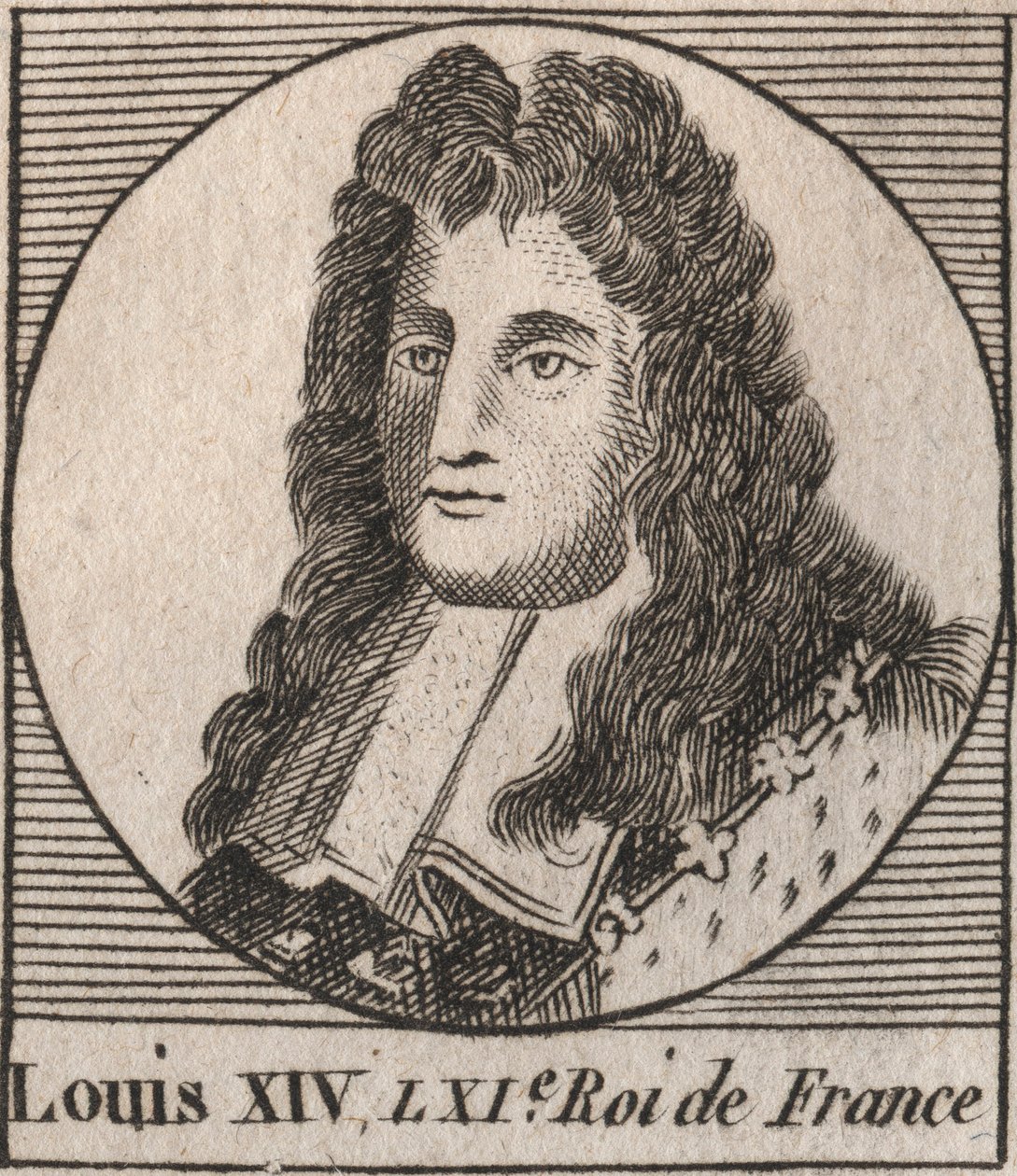 Retrato de Luís XIV (1638-1715), dit Luís o Grande ou Rei Solei, rei da França - Luís XIV, conhecido como Luís o Grande ou Rei Sol - gravura de "Instruction sur l