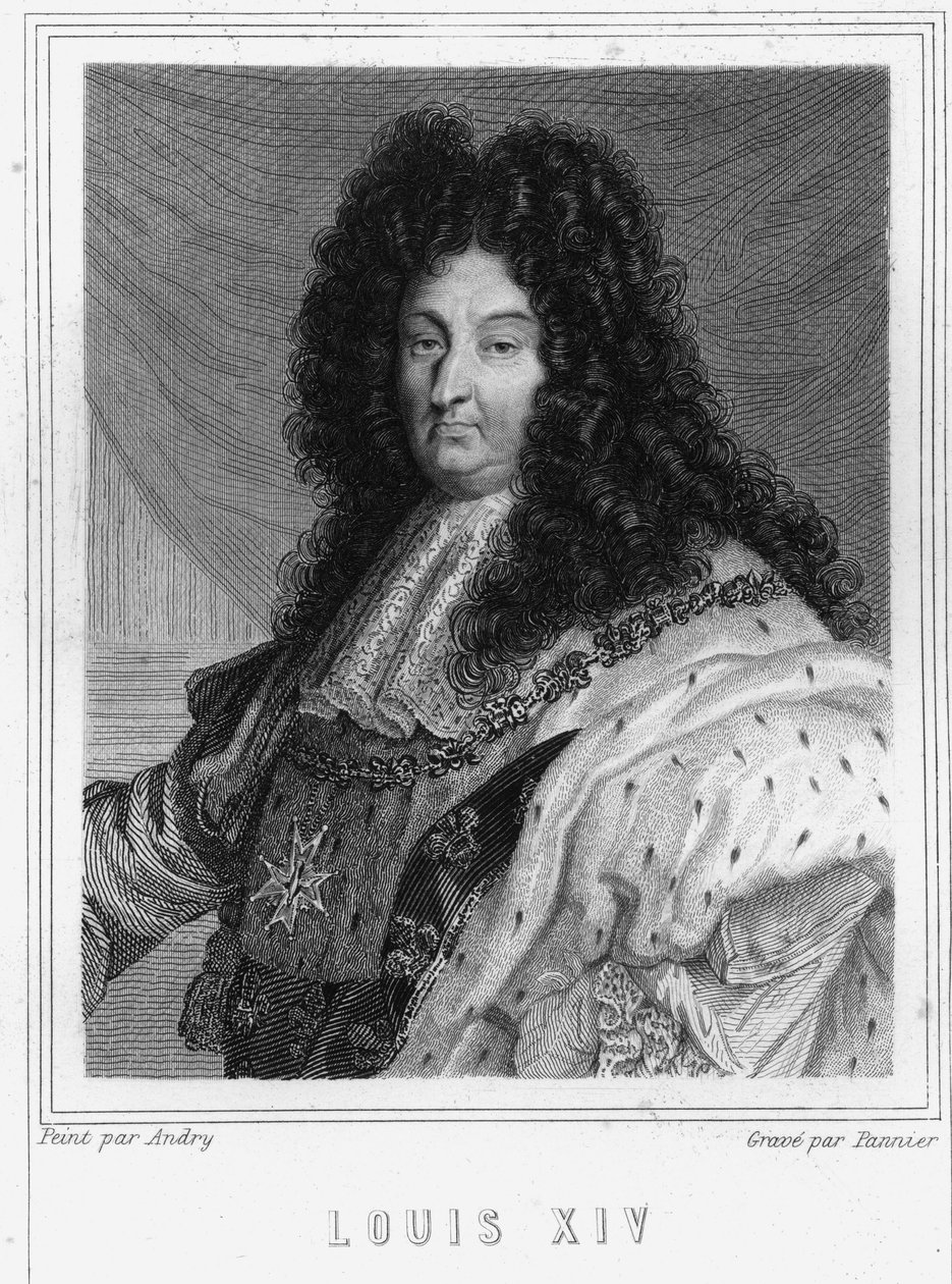 Retrato de Luís XIV (1638 - 1715), Rei de França - em "Histoire des Français" de Lavallée, gravura, sd. de Unknown artist