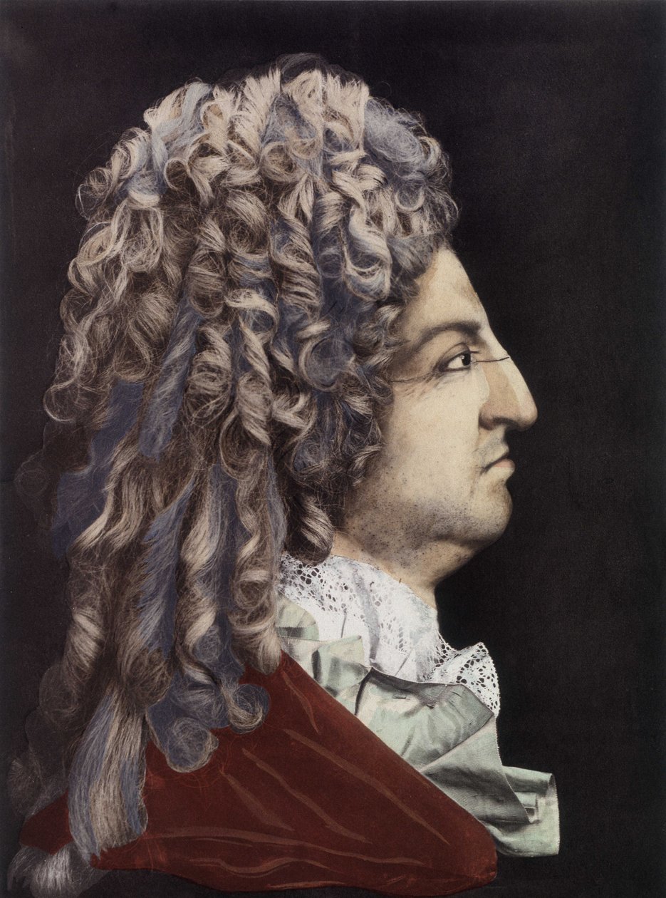 Retrato de Luís XIV - medalhão de cera, Quarto do Rei, Palácio de Versalhes. de Unknown artist
