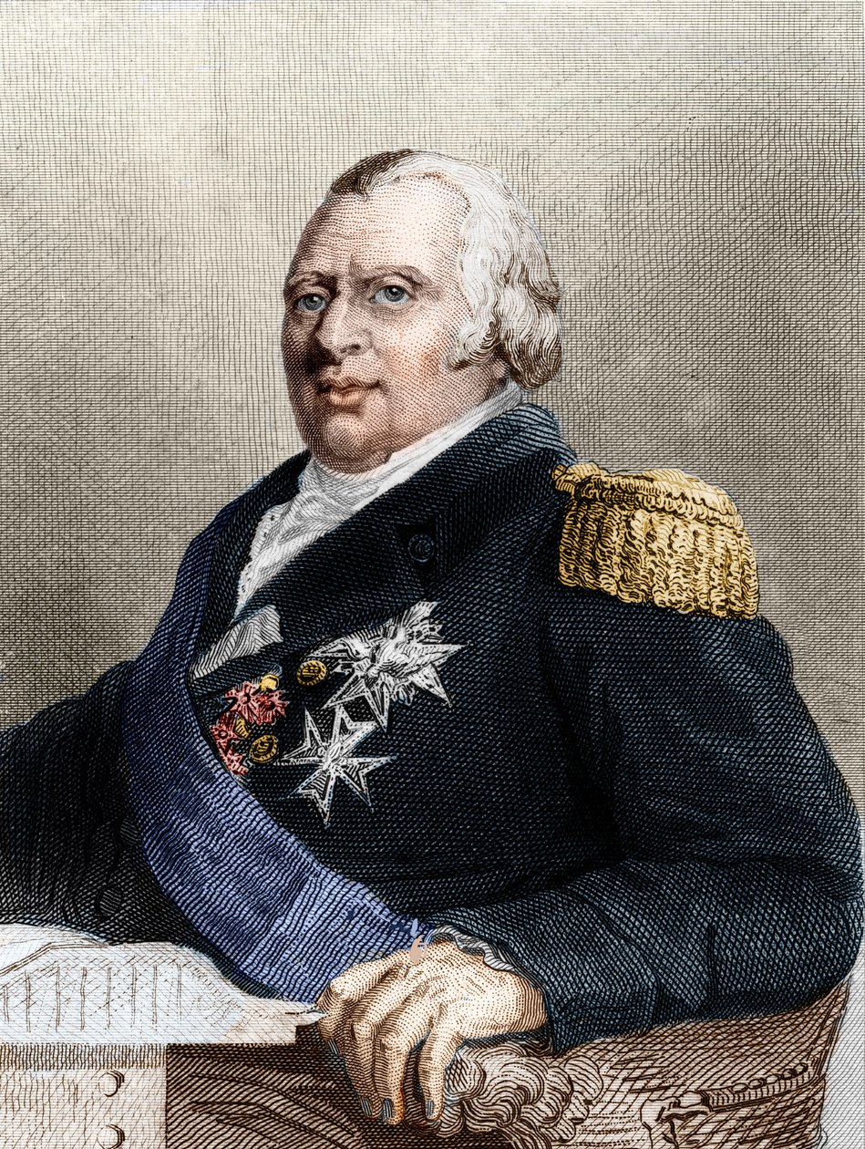 Retrato de Luís XVIII (1755 - 1824), Rei de França de Unknown artist